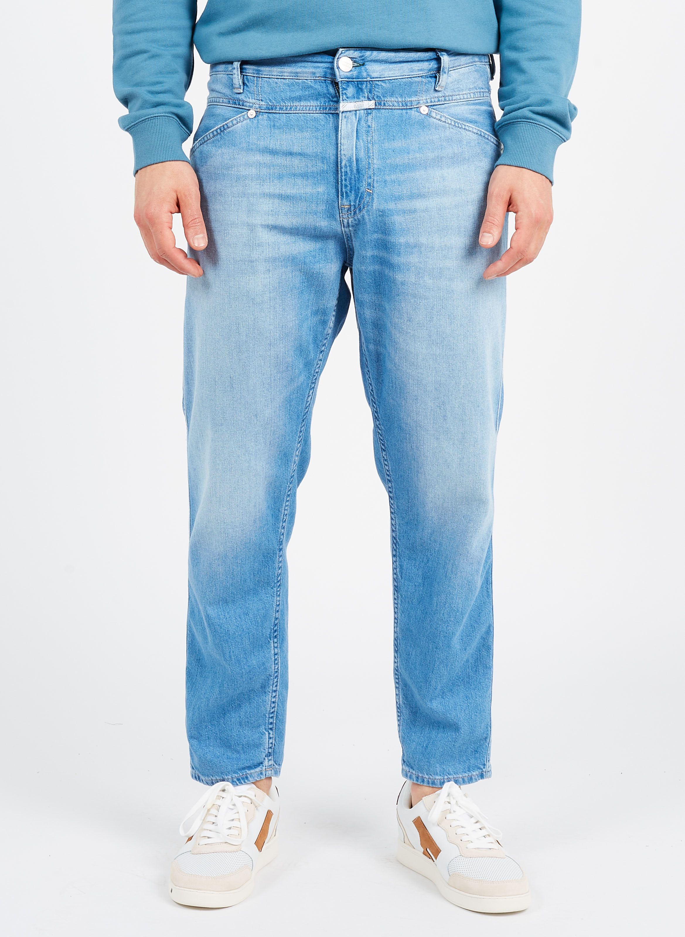 blue tapered jeans mens