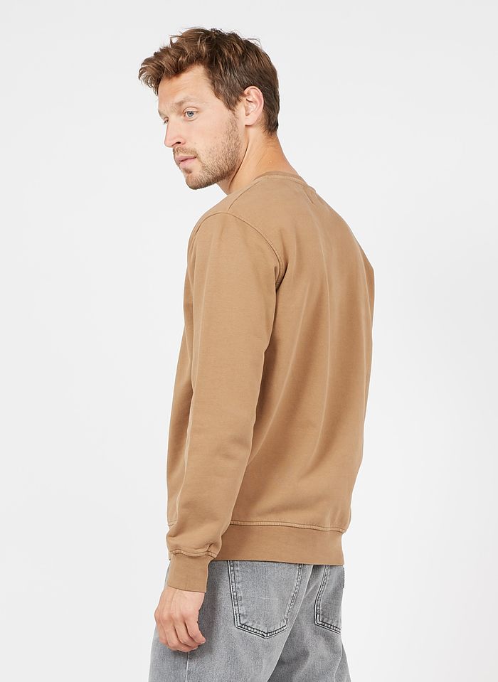 Profit Odysseus Hvis Regular-fit Organic Cotton Sweater With Round Neck Sahara Camel Colorful  Standard - Men | Place des Tendances