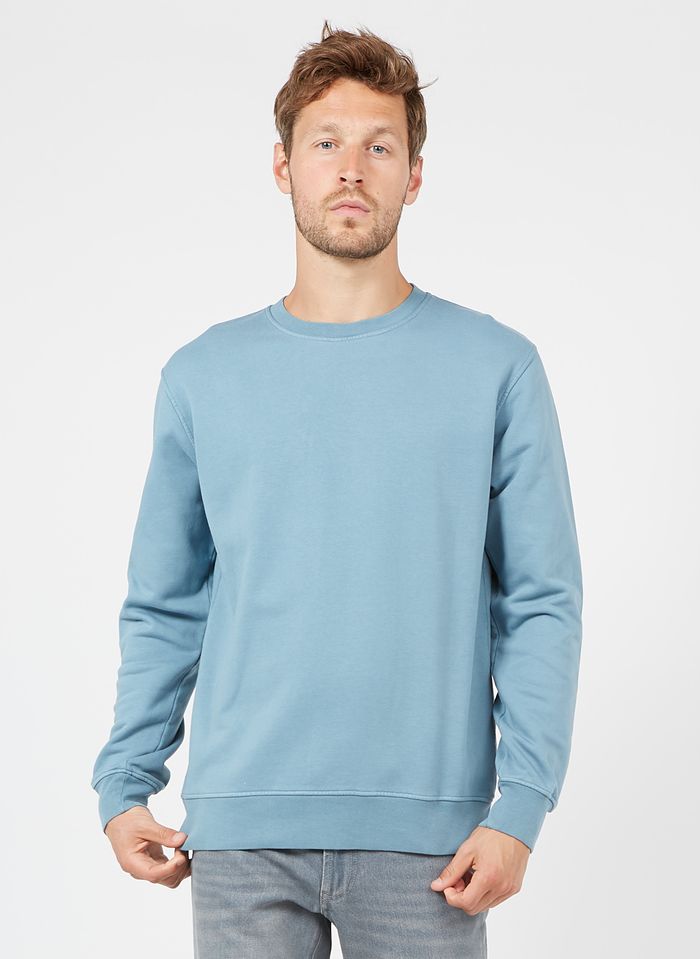 Blive ved Havslug Øde Regular-fit Organic Cotton Sweater With Round Neck Stone Blue Colorful  Standard - Men | Place des Tendances