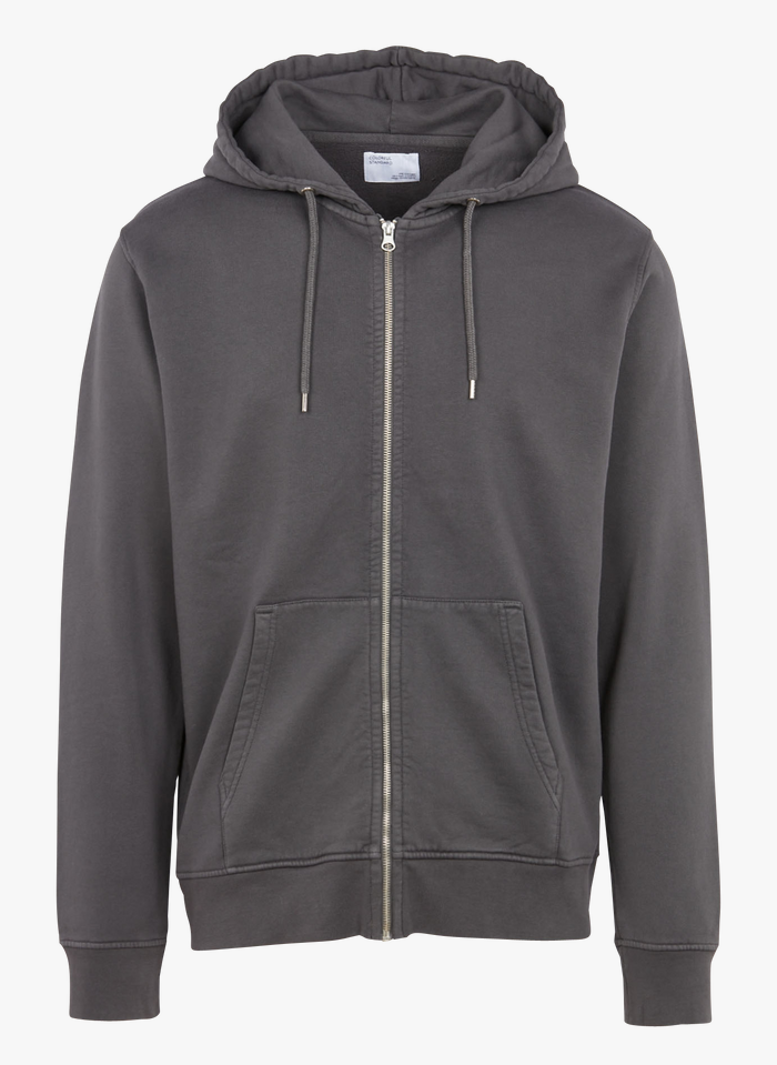 COLORFUL STANDARD Grey Slim-fit organic cotton hoodie with zip