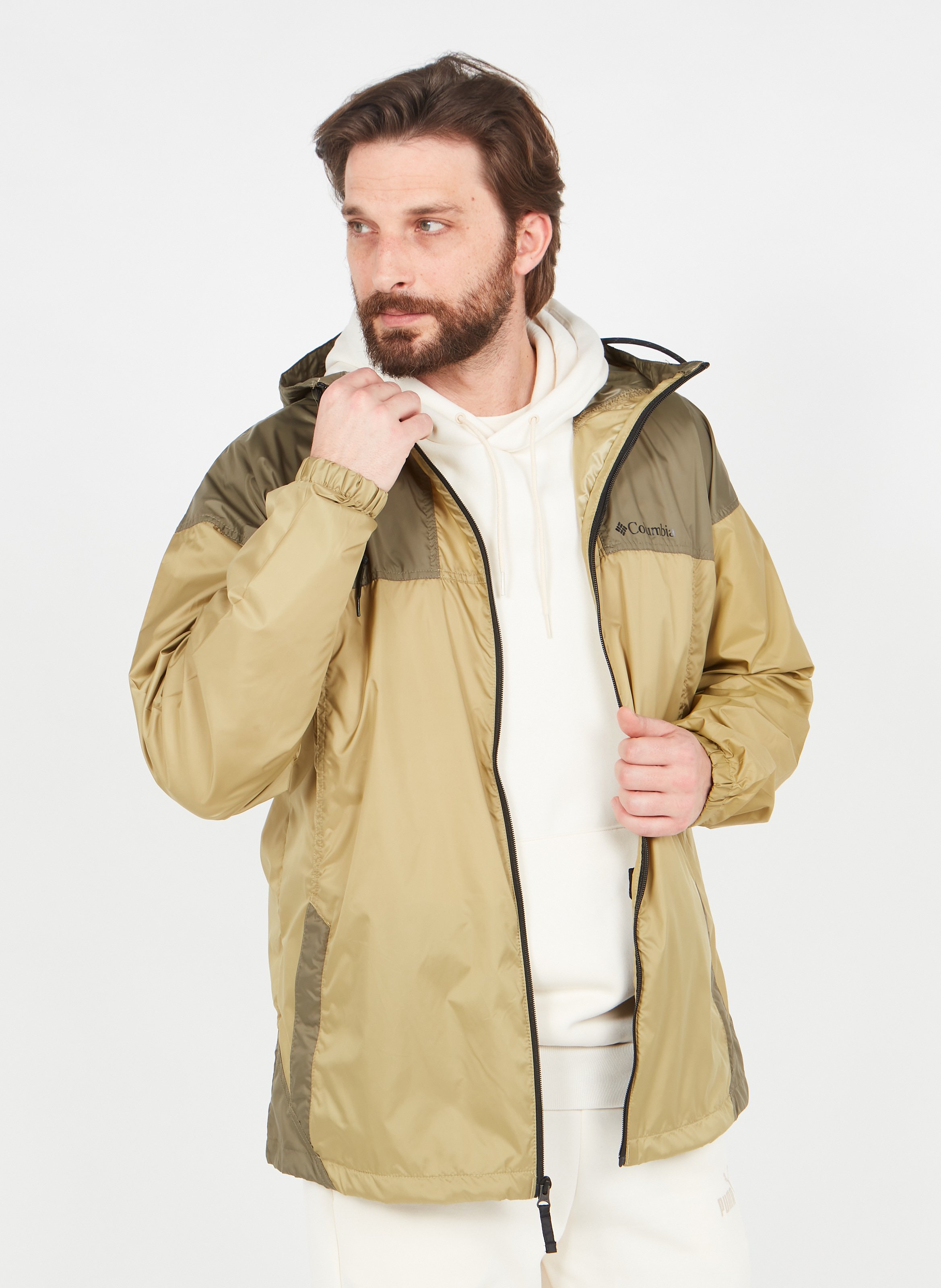 columbia khaki green parka jacket