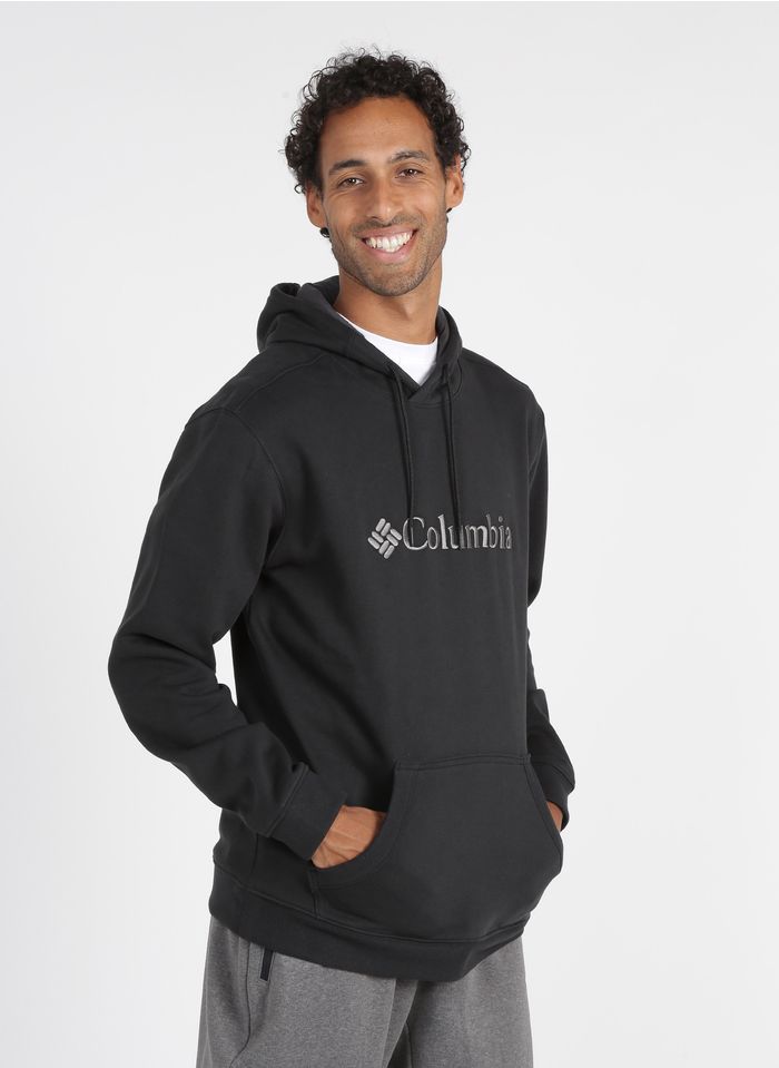 COLUMBIA Black Regular-fit cotton-blend hoodie with embroidered logo