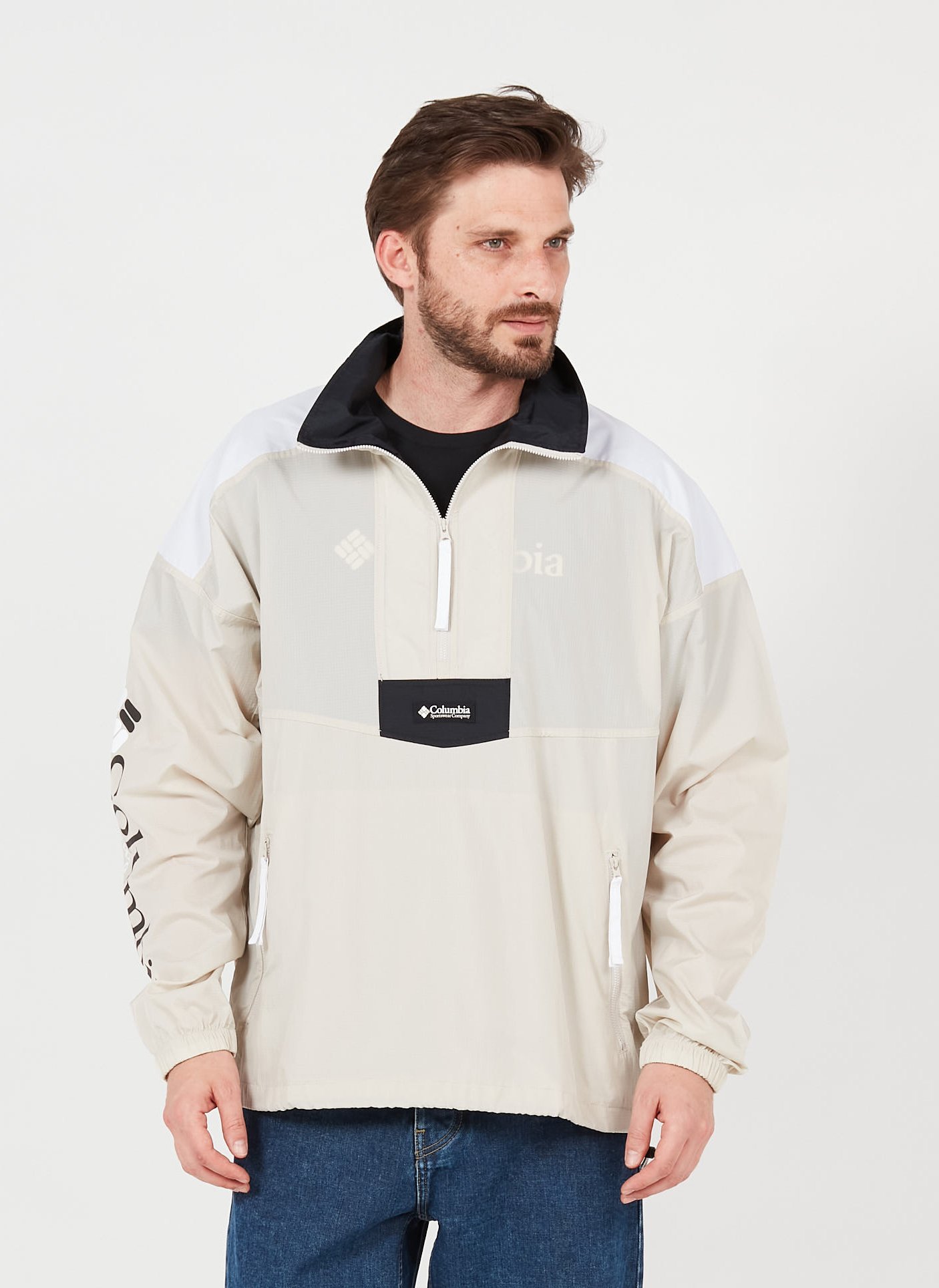 Zip-up High-neck Anorak Dark Stone 