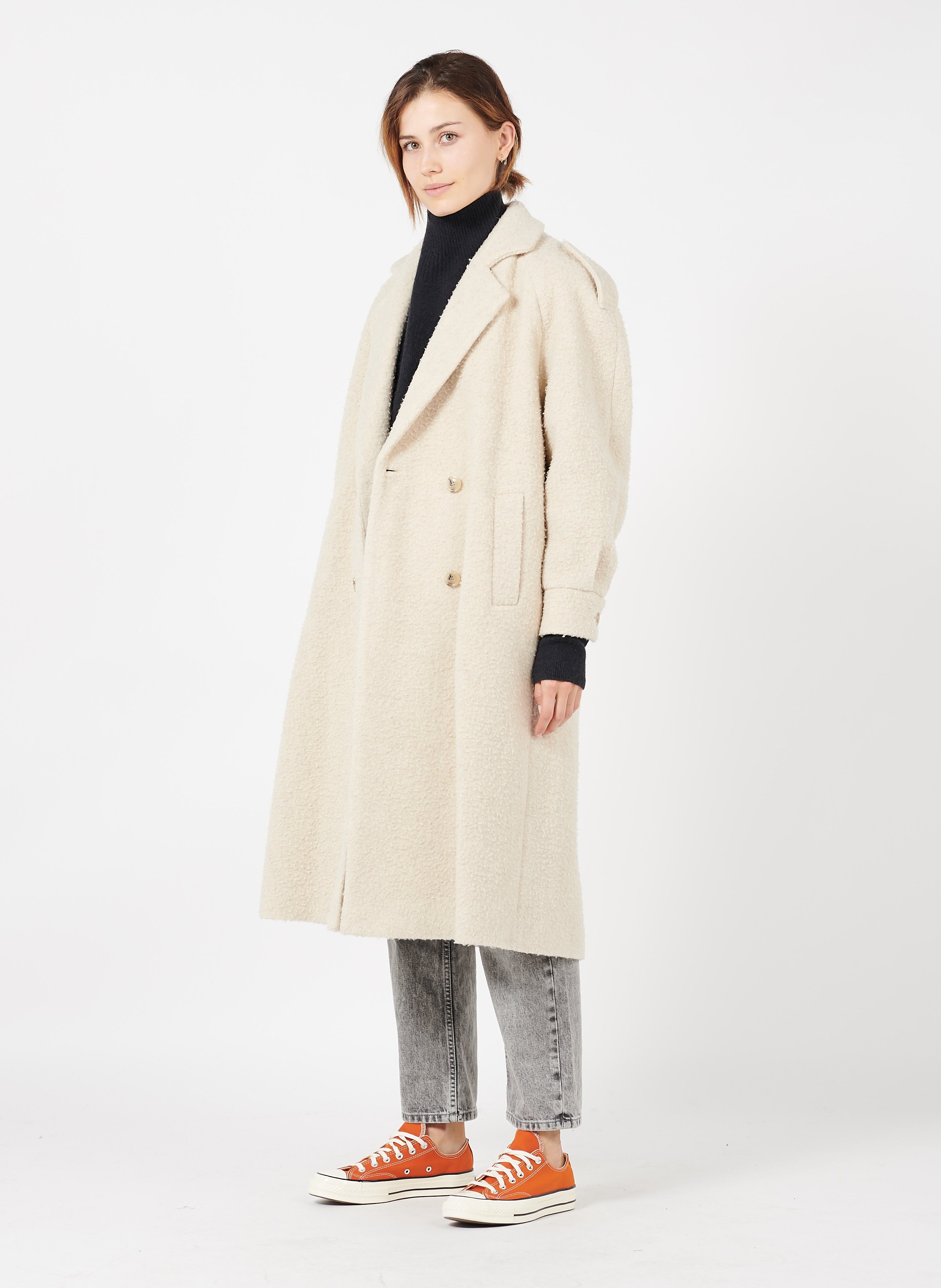synthetic wool coat