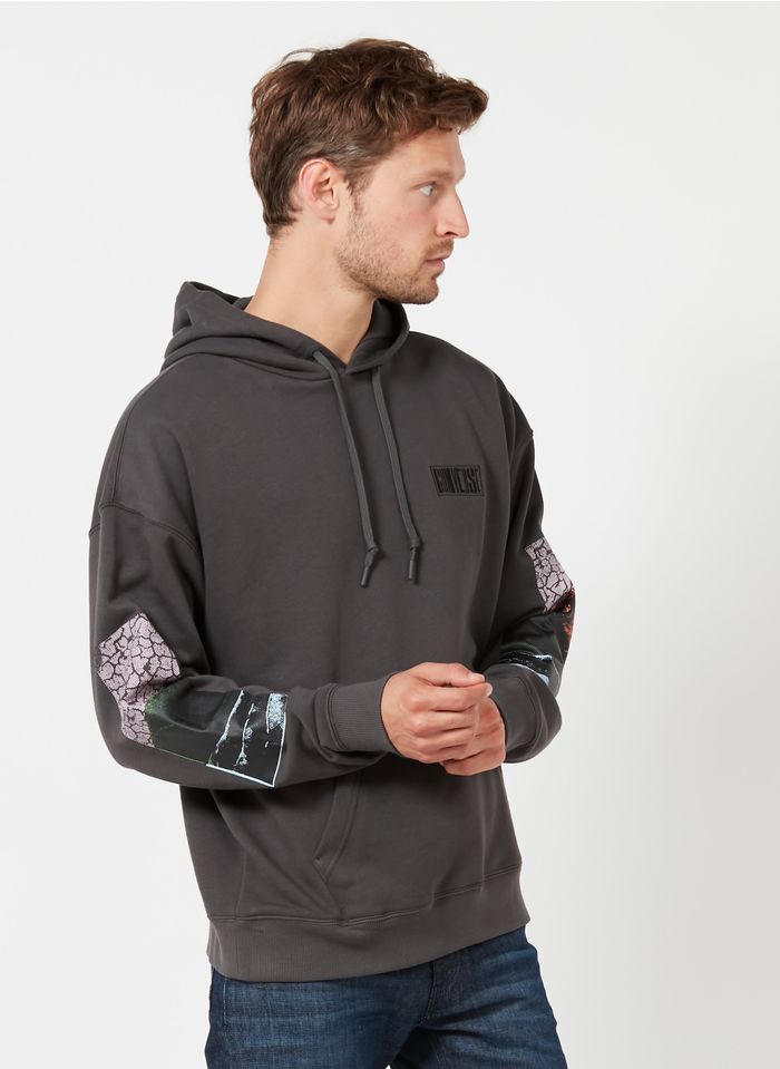 CONVERSE Grey Regular-fit cotton-blend hoodie
