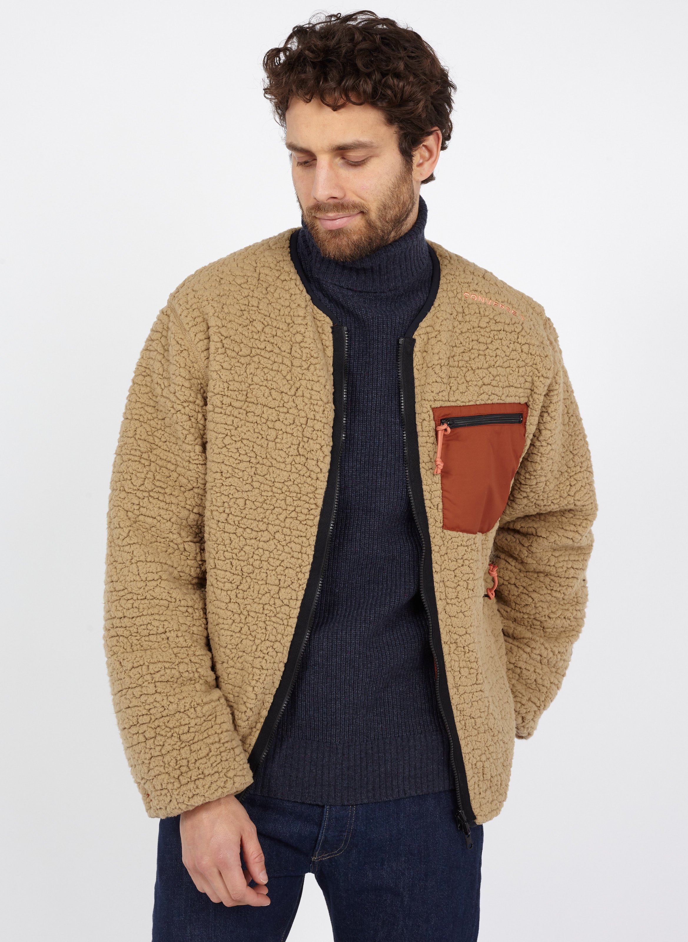 round collar jacket mens