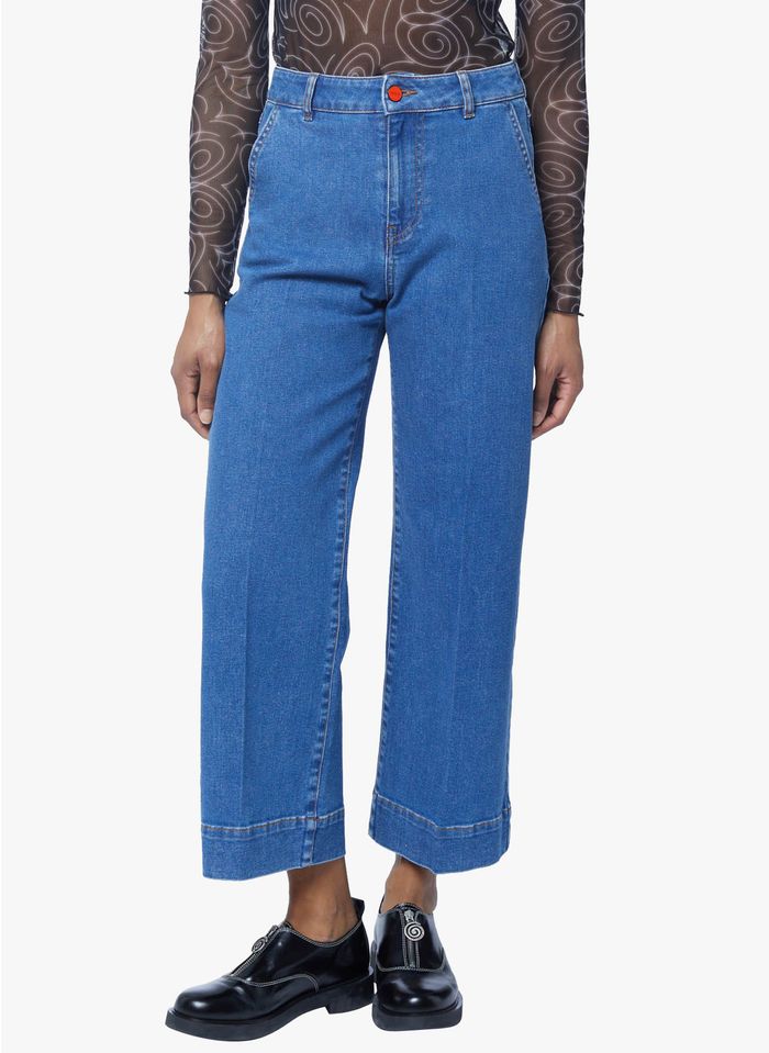 COP.COPINE Blue Cotton-blend bootcut jeans