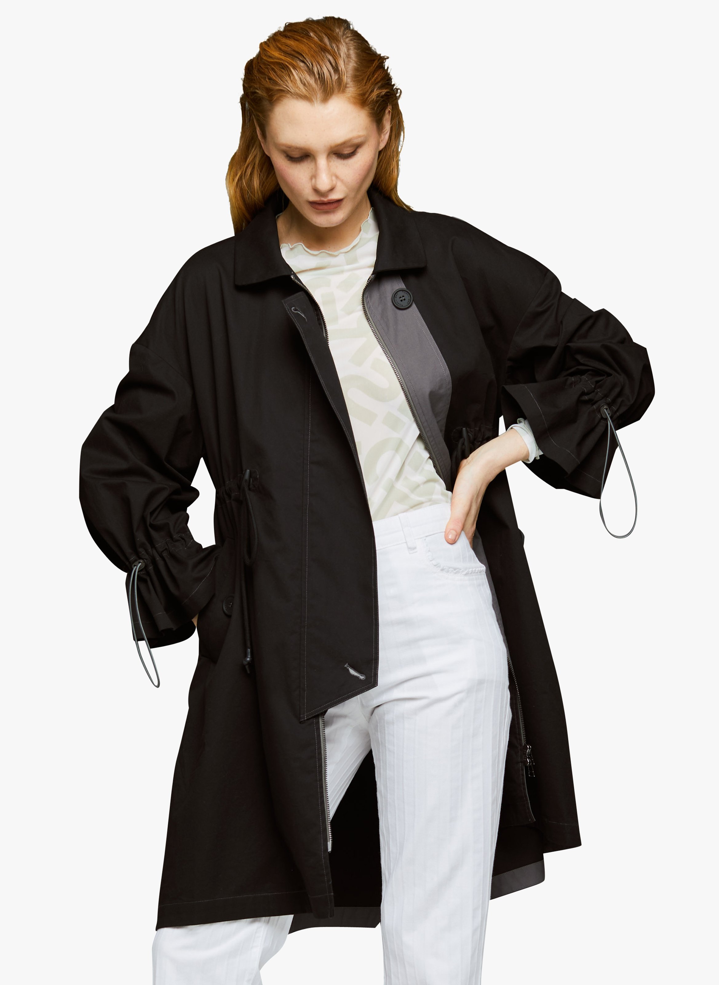 black swing raincoat