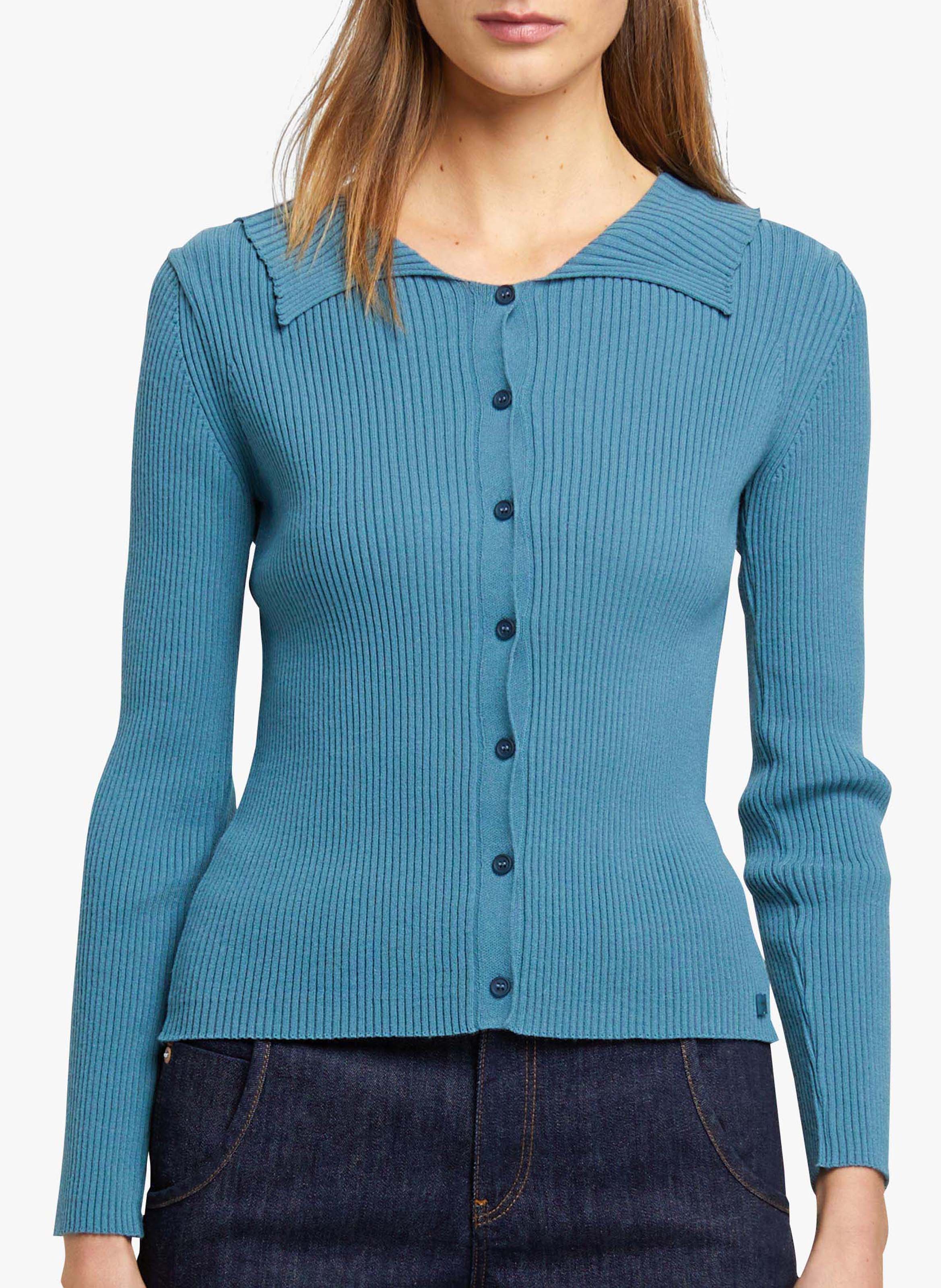 fitted ribbed knit cardigan