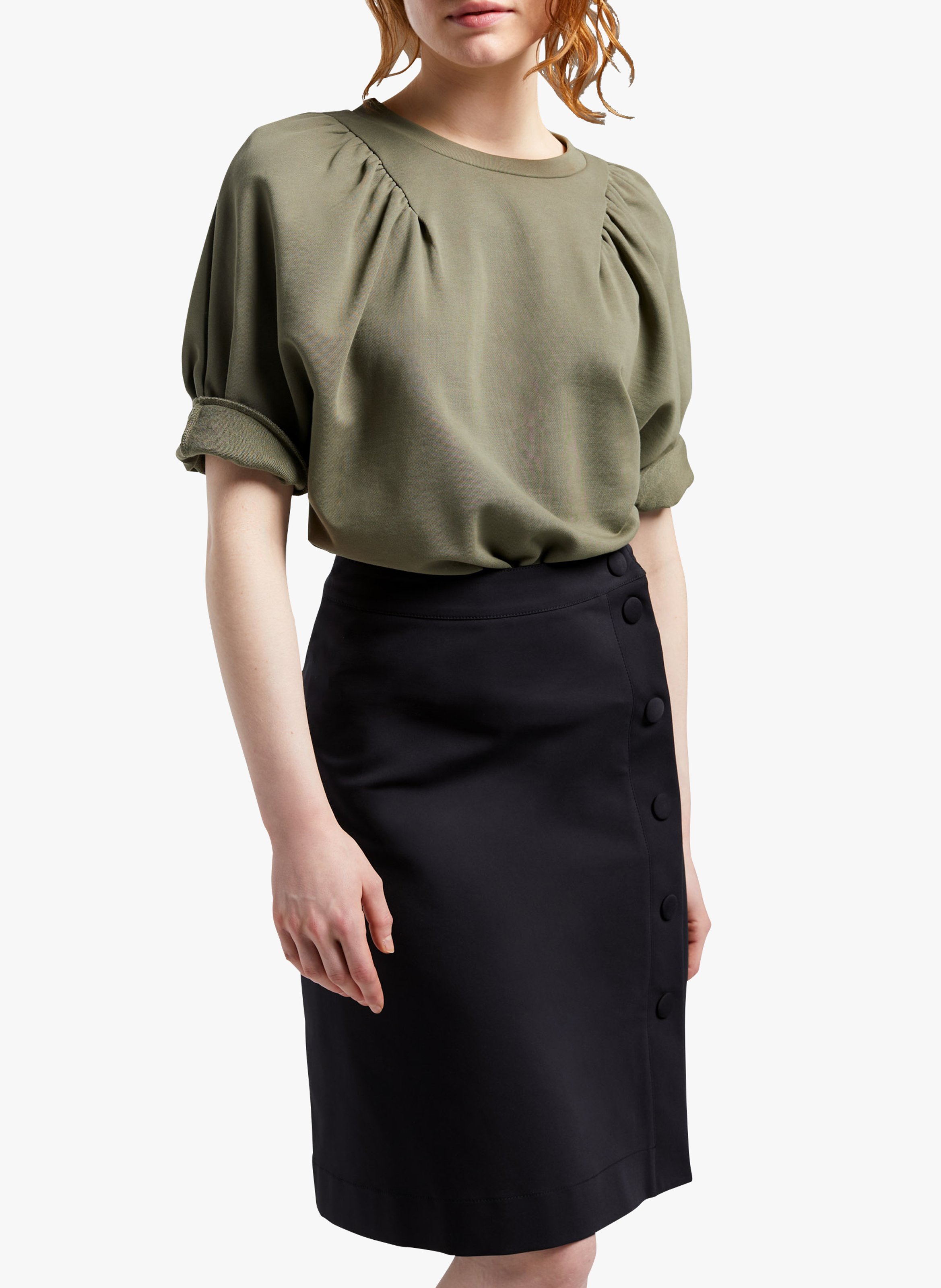 black a line cotton skirt
