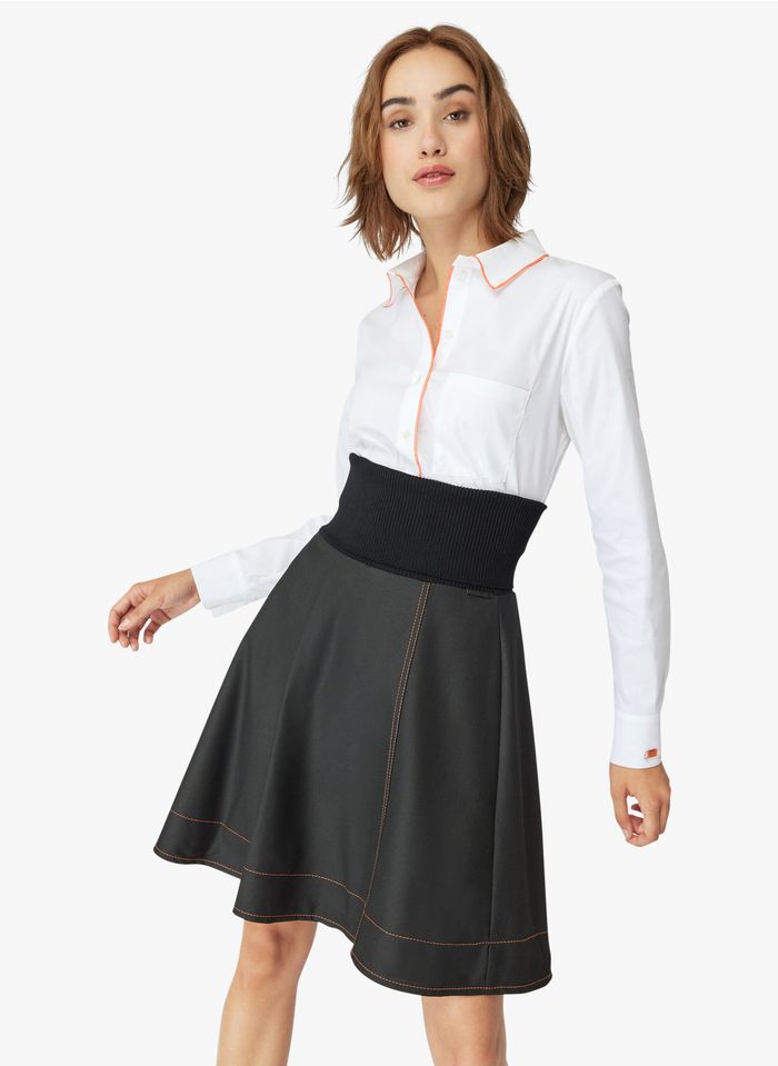 COP.COPINE Black Short high-waisted skirt
