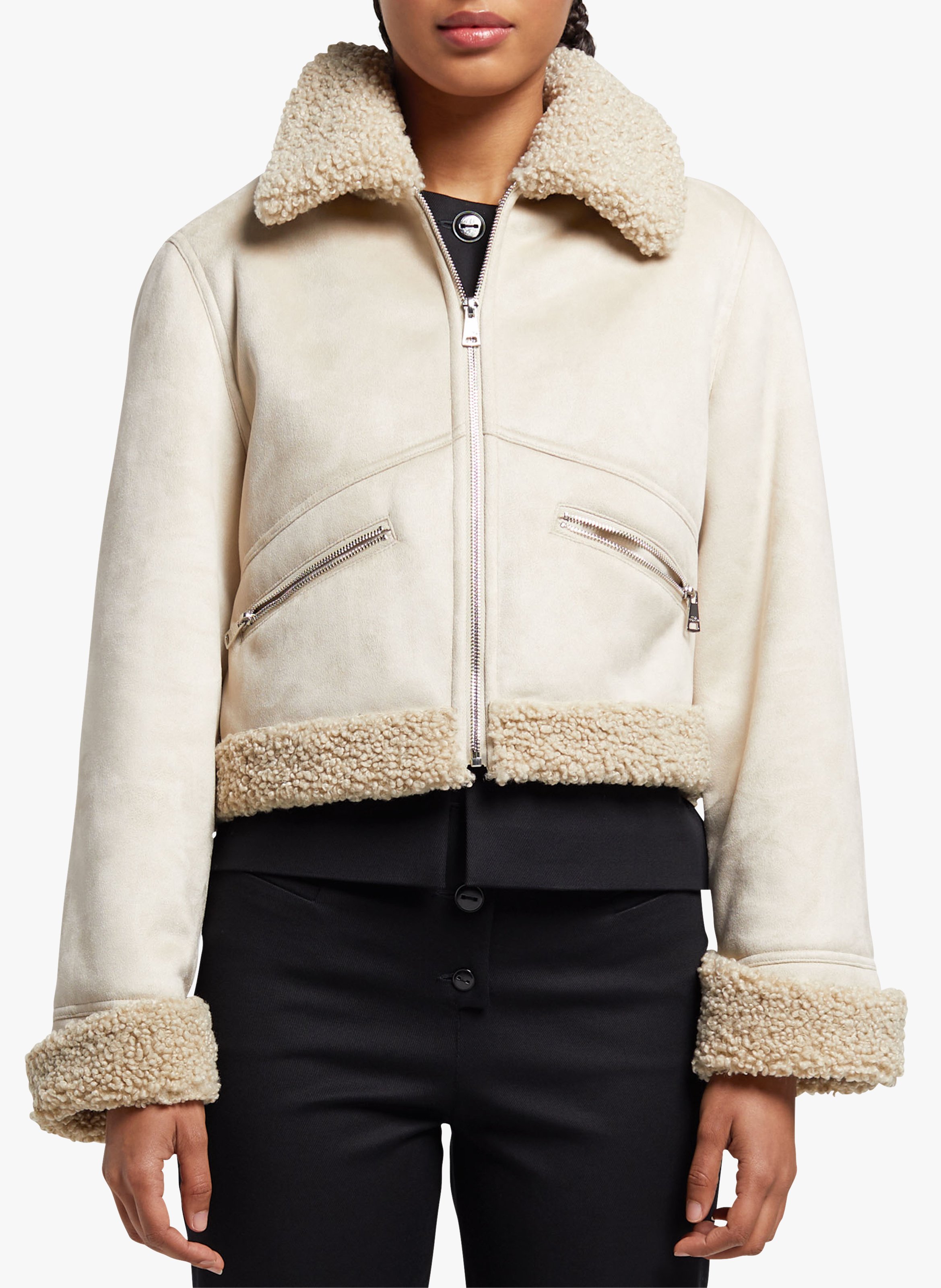 fur jacket beige