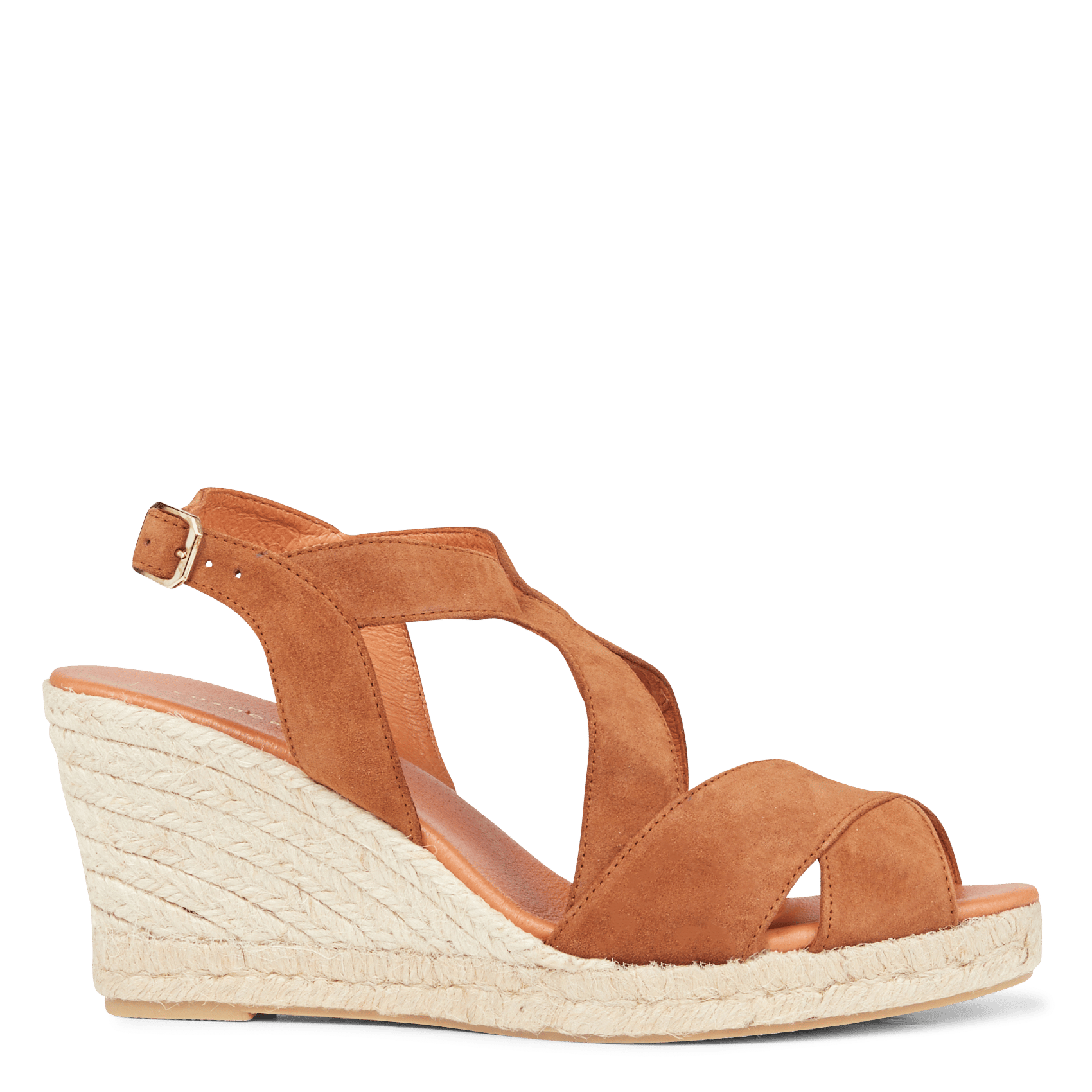cognac wedge heels