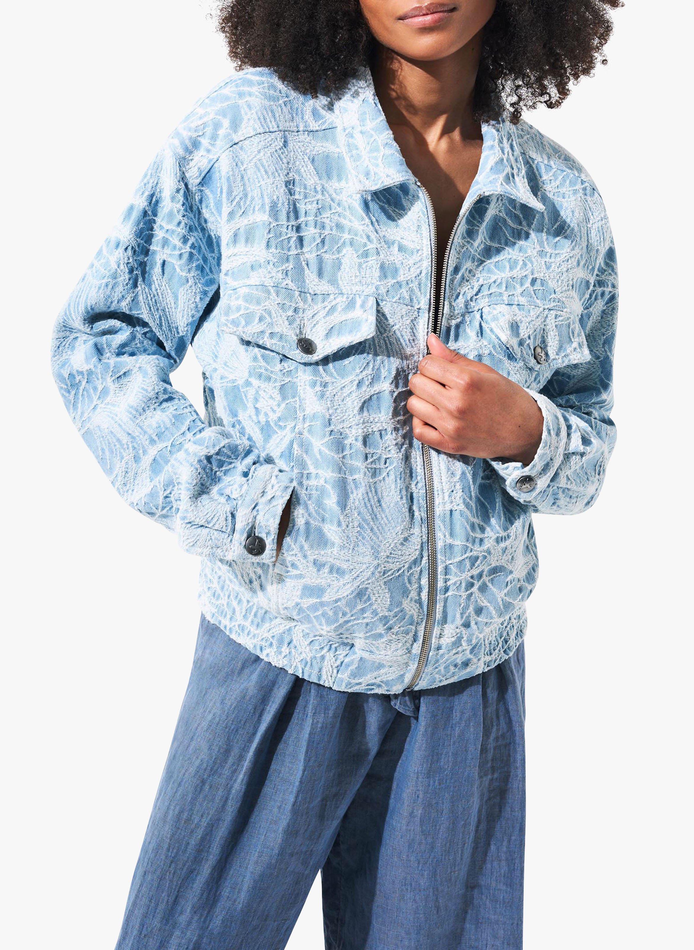 jacquard denim coat dress