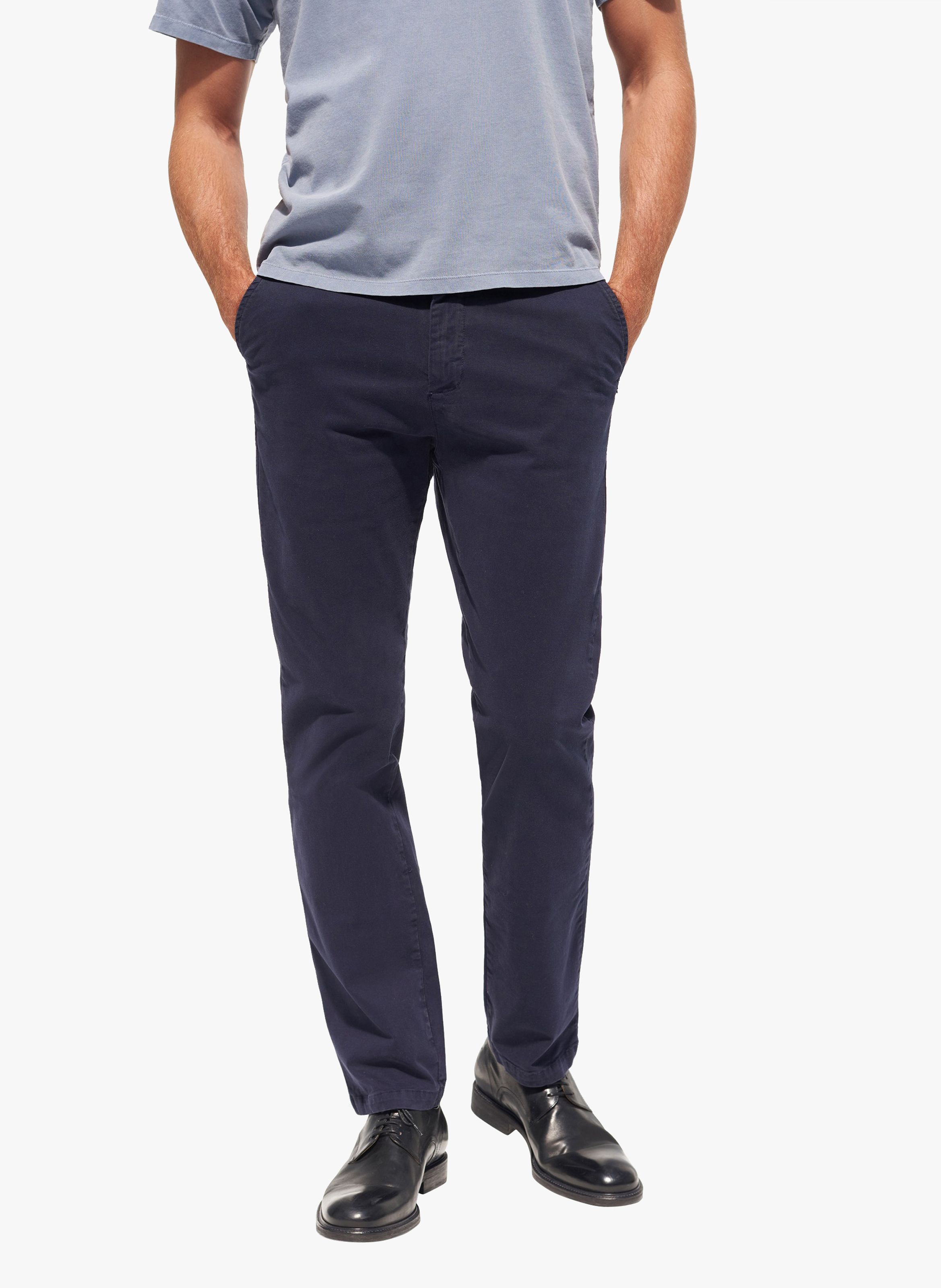 navy slim fit stretch cotton chinos