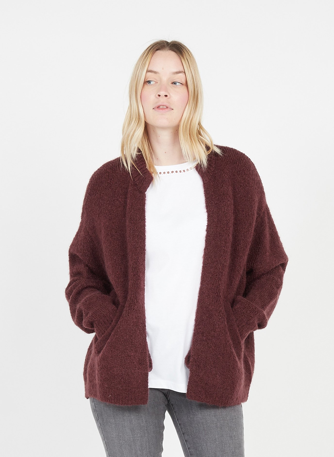 buttonless cardigan