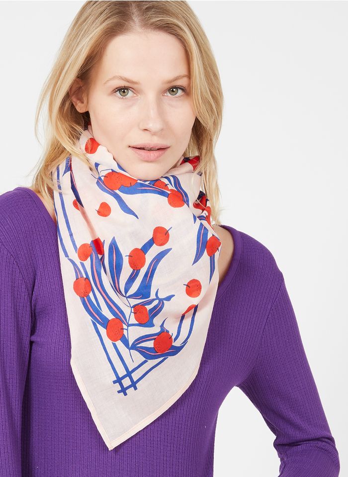 DES PETITS HAUTS Multicolored Patterned cotton scarf