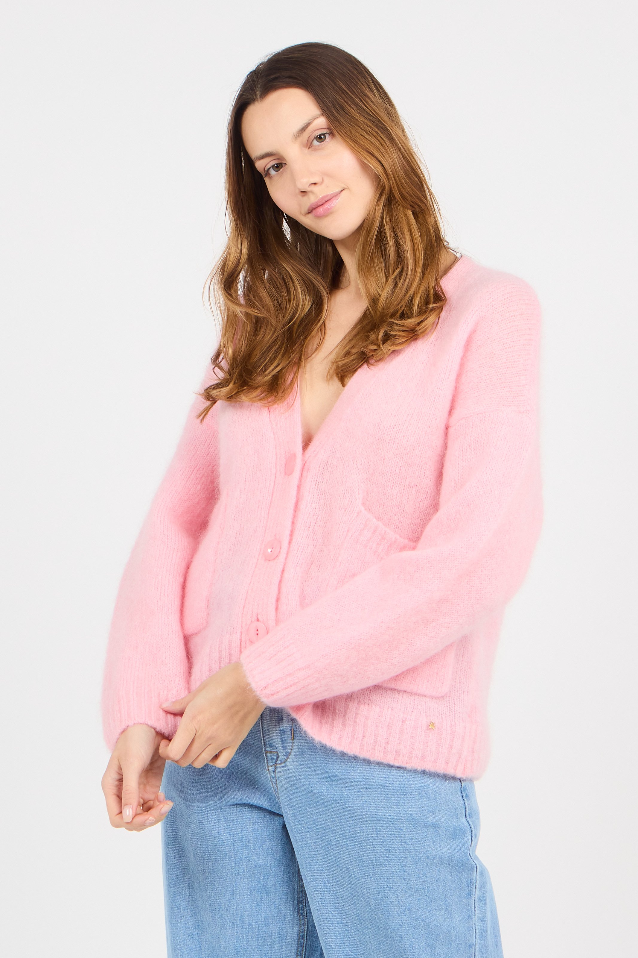 hush pink cardigan