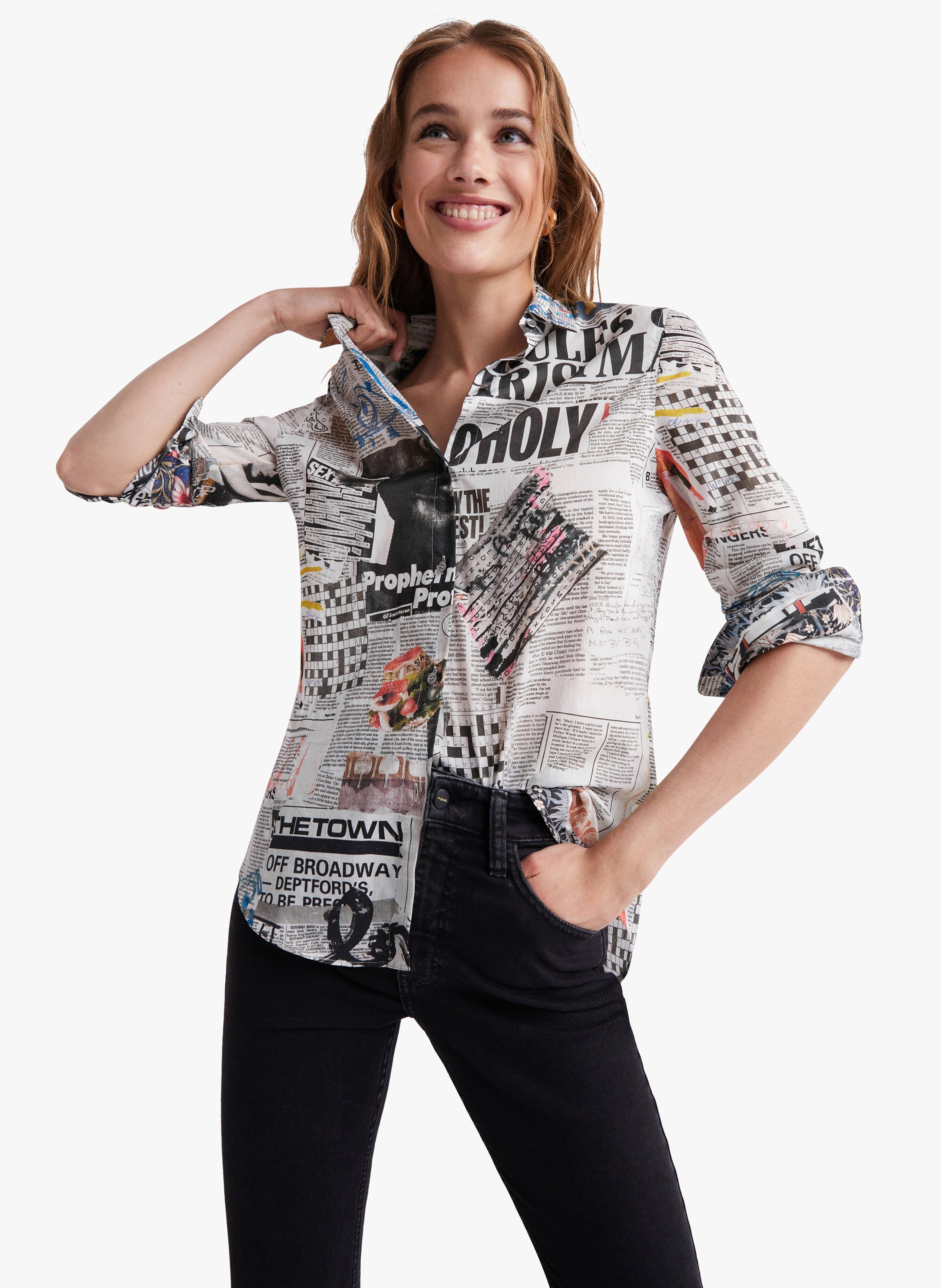 women's newspaper shirt