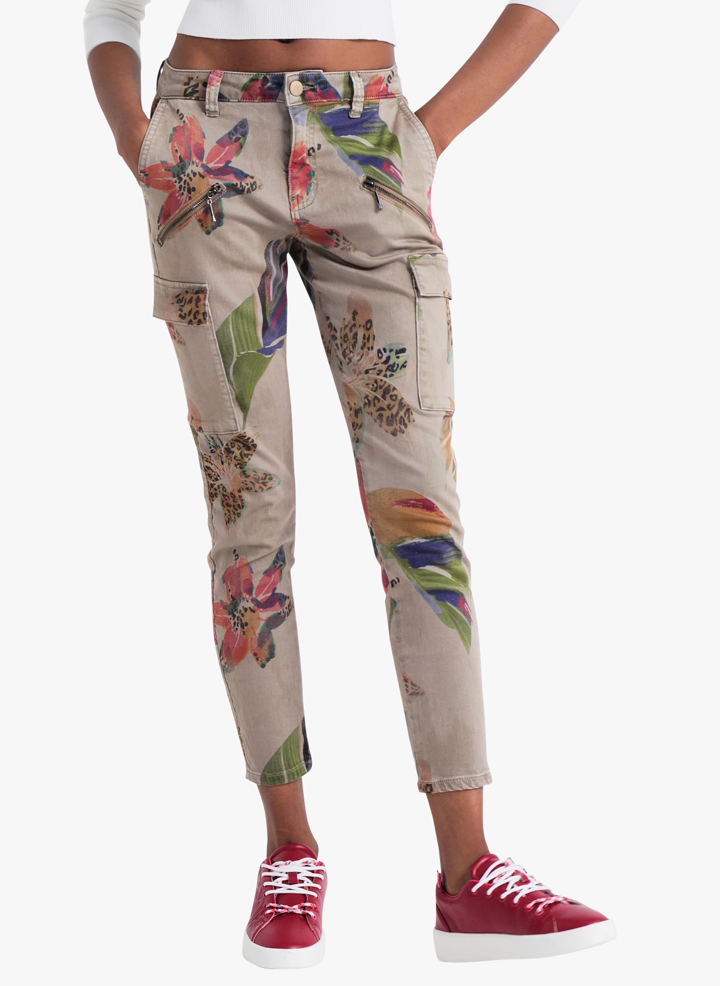 Sale Printed Cigarette Pants Marron 