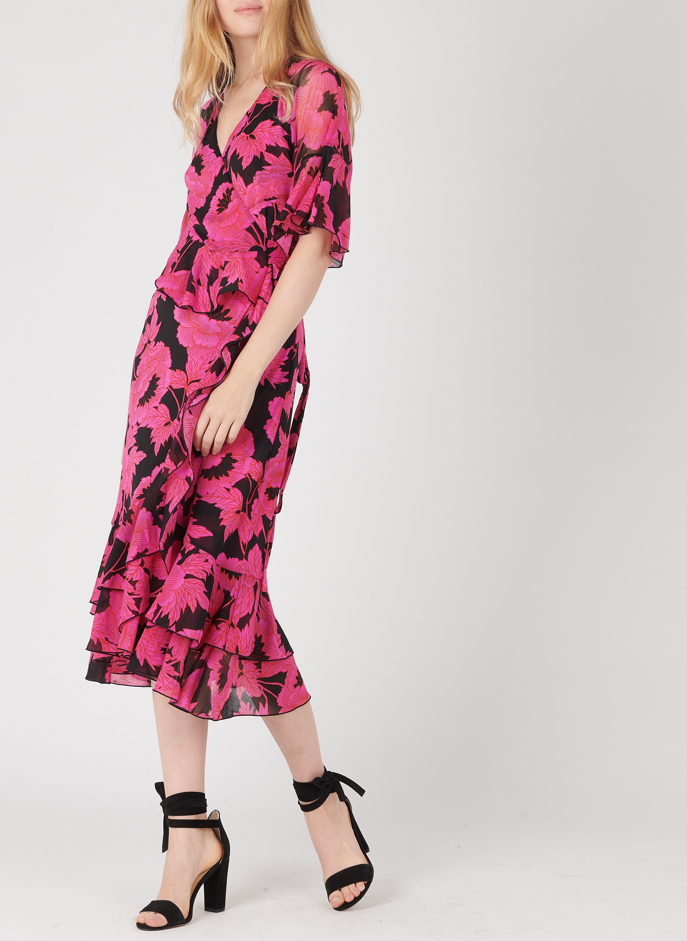 dvf long wrap dress
