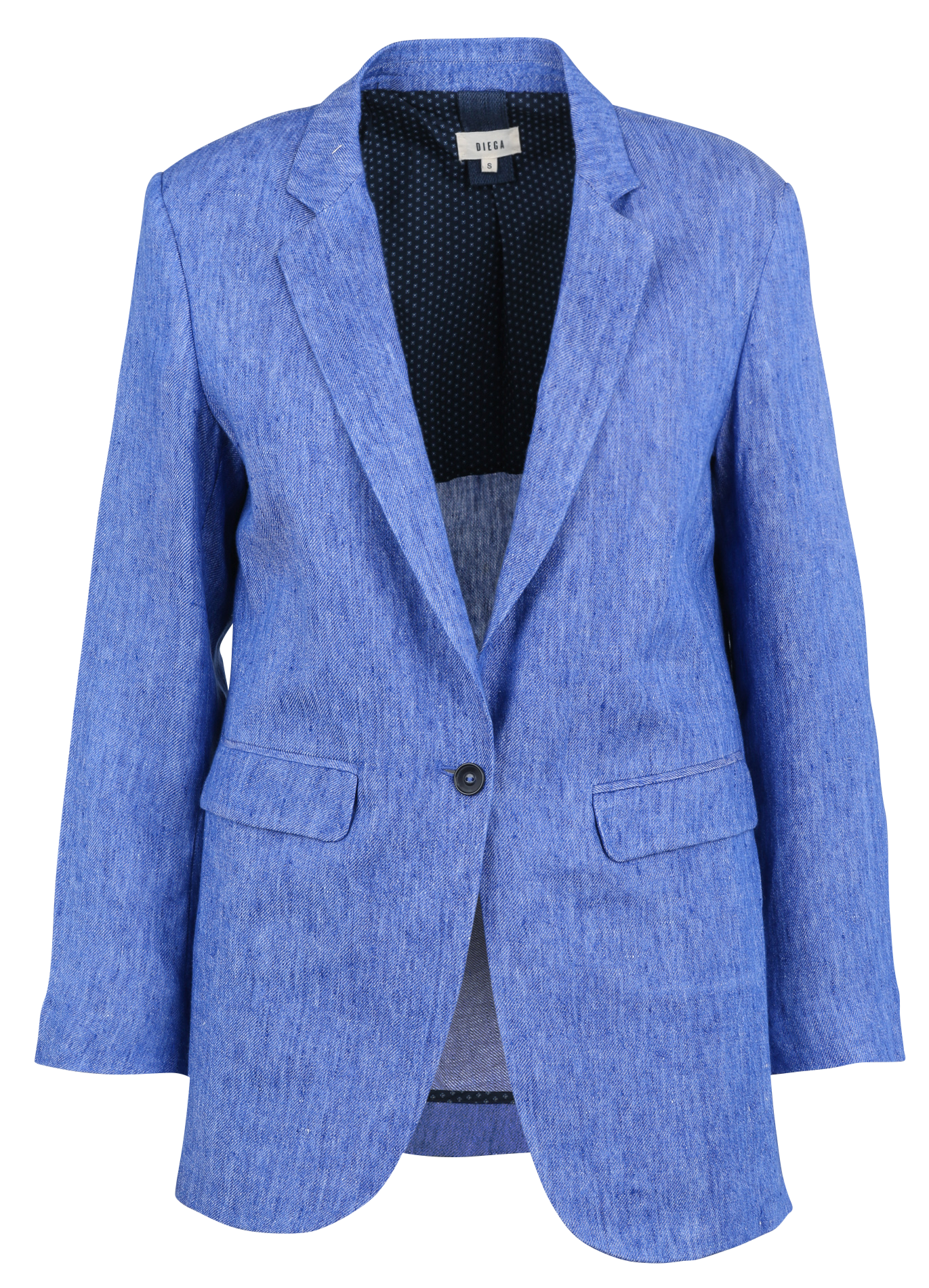 womens blue linen suit