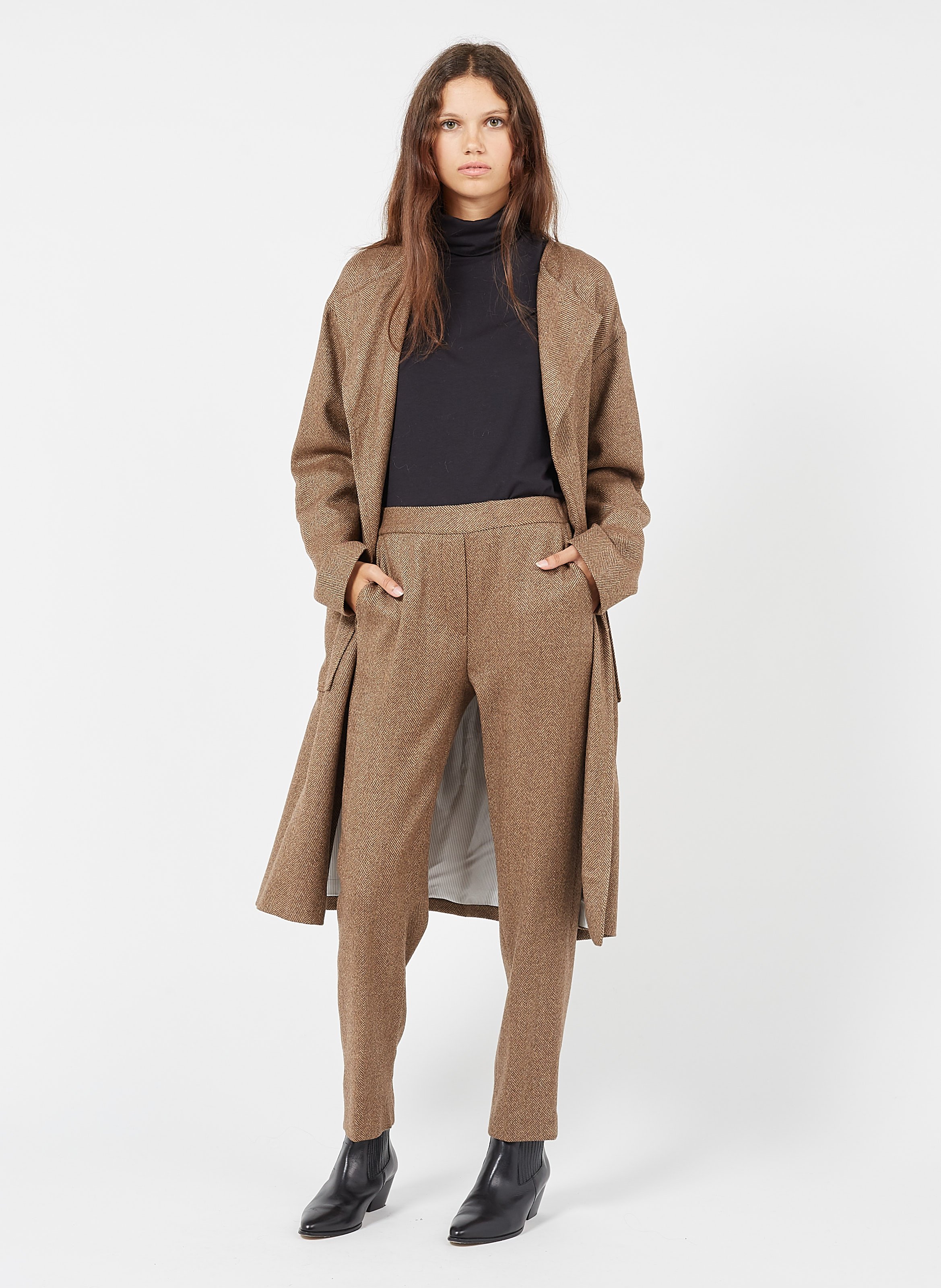 herringbone wool coat womens