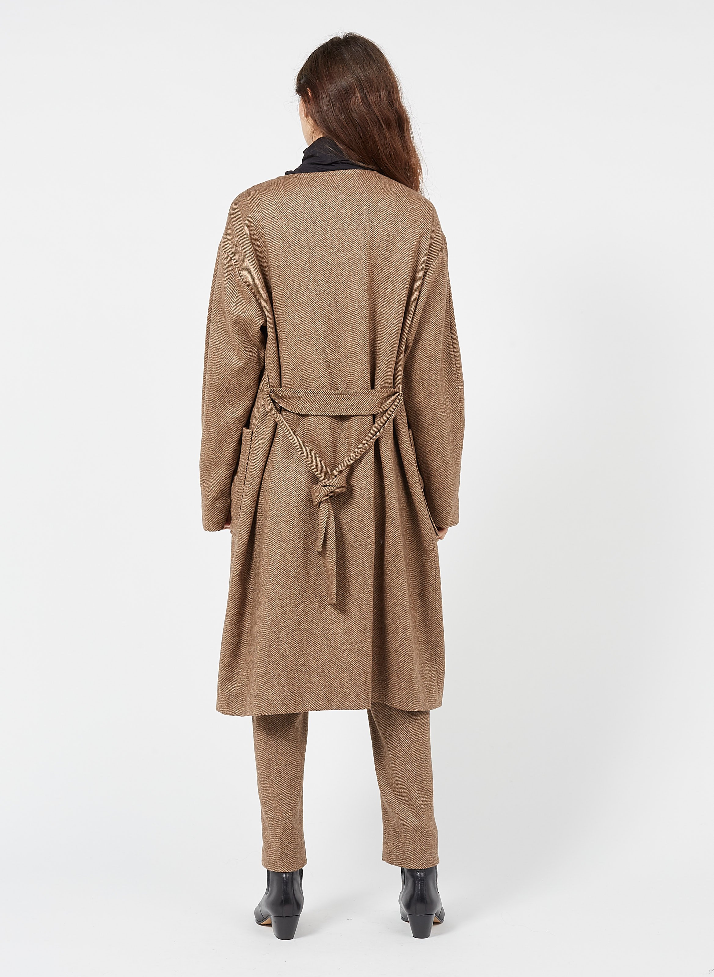 herringbone wool blend coat