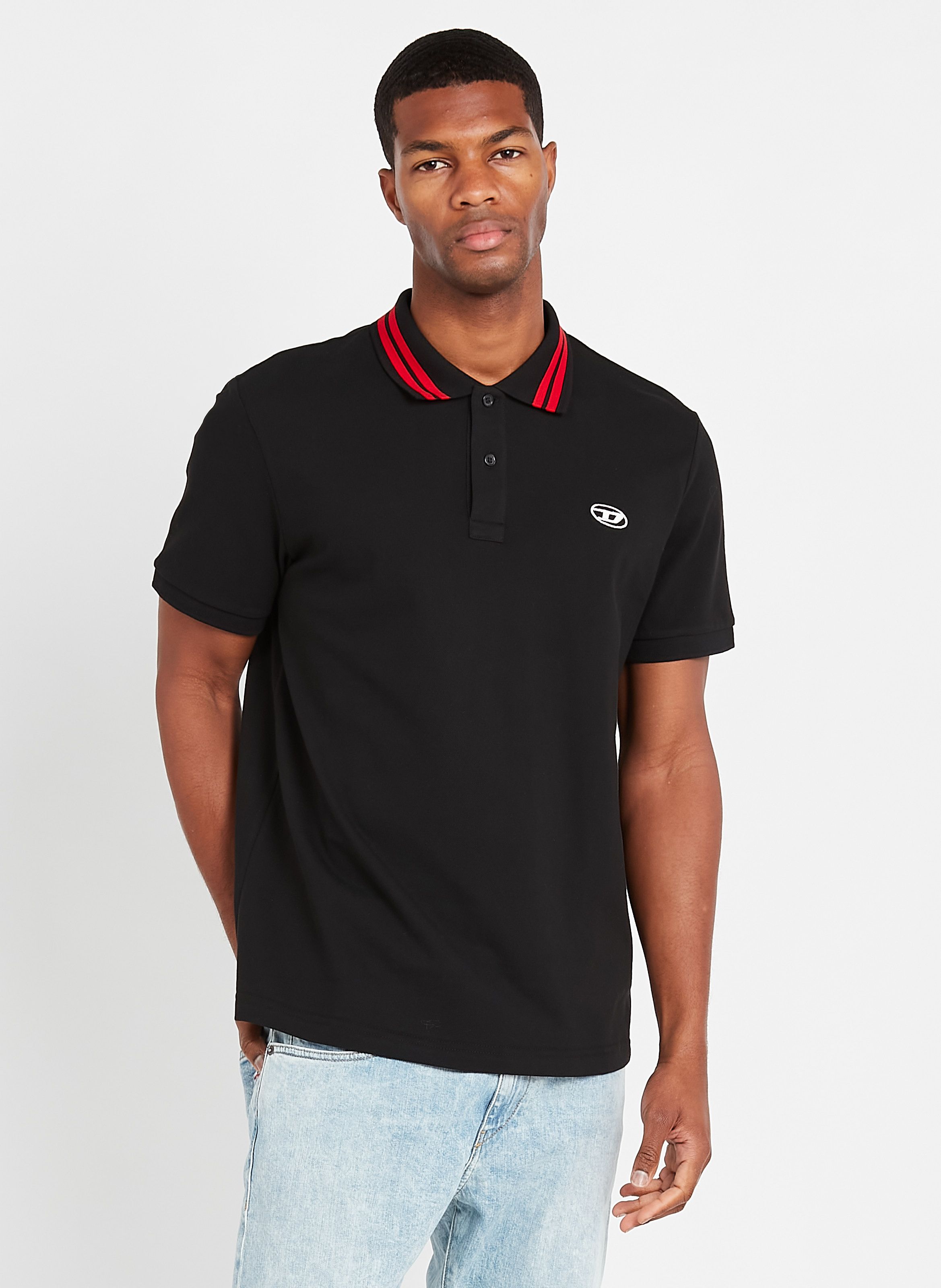 black slim fit polo shirt