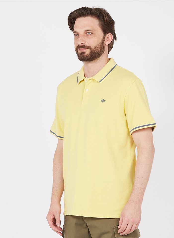 DOCKERS Yellow Slim-fit cotton polo shirt