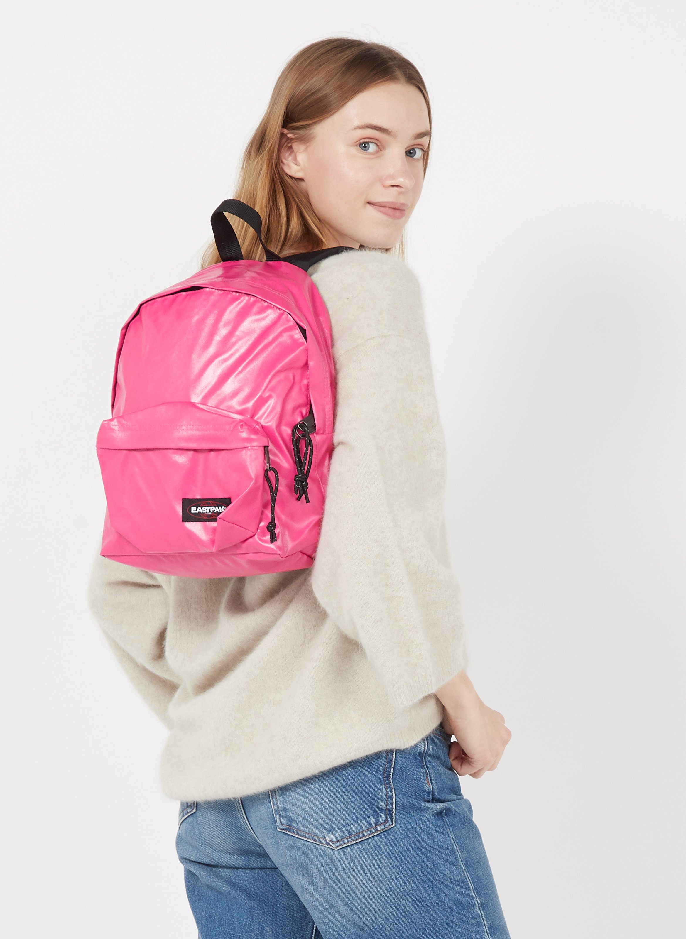 eastpak pink backpack