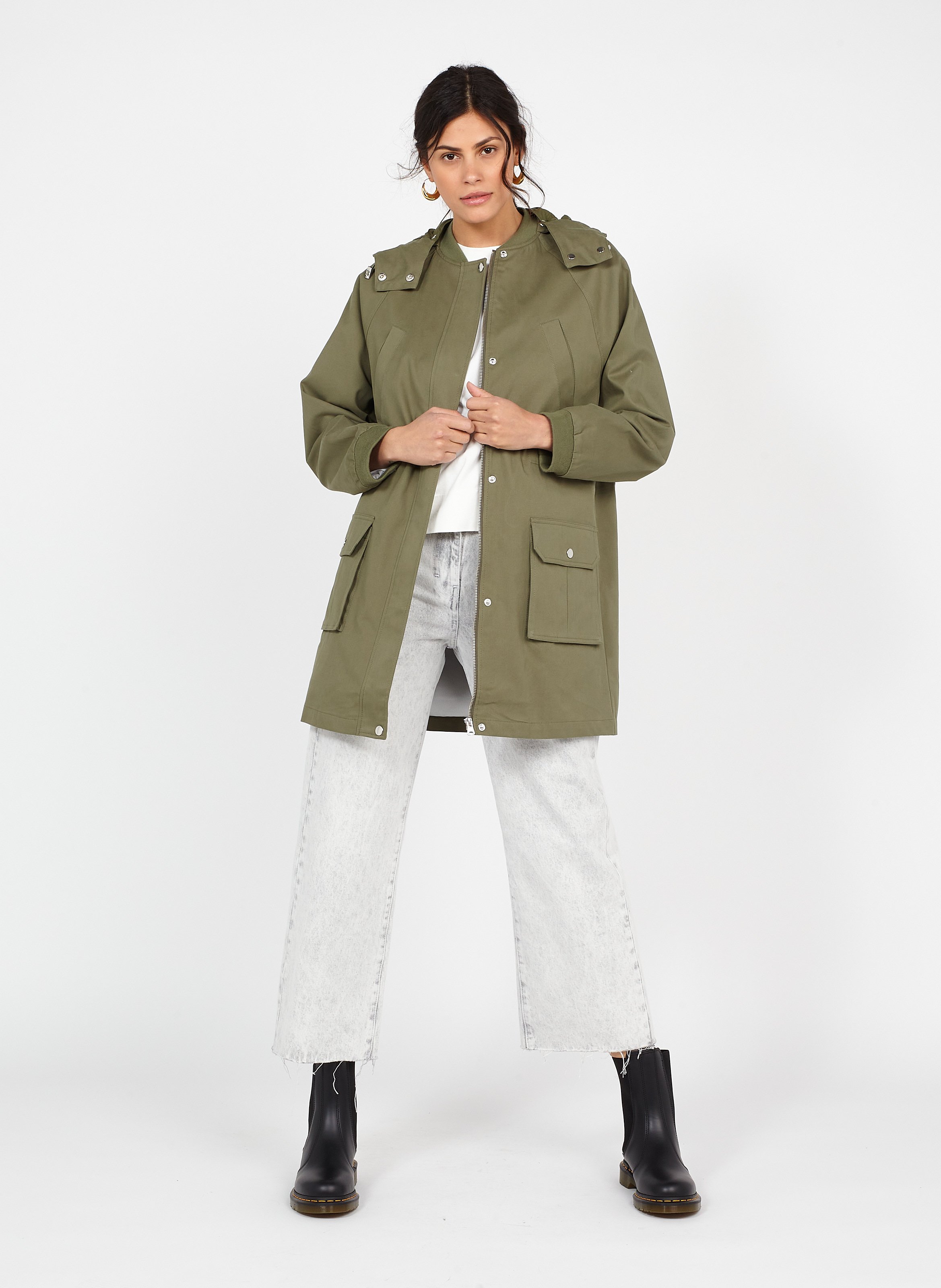 khaki cotton parka