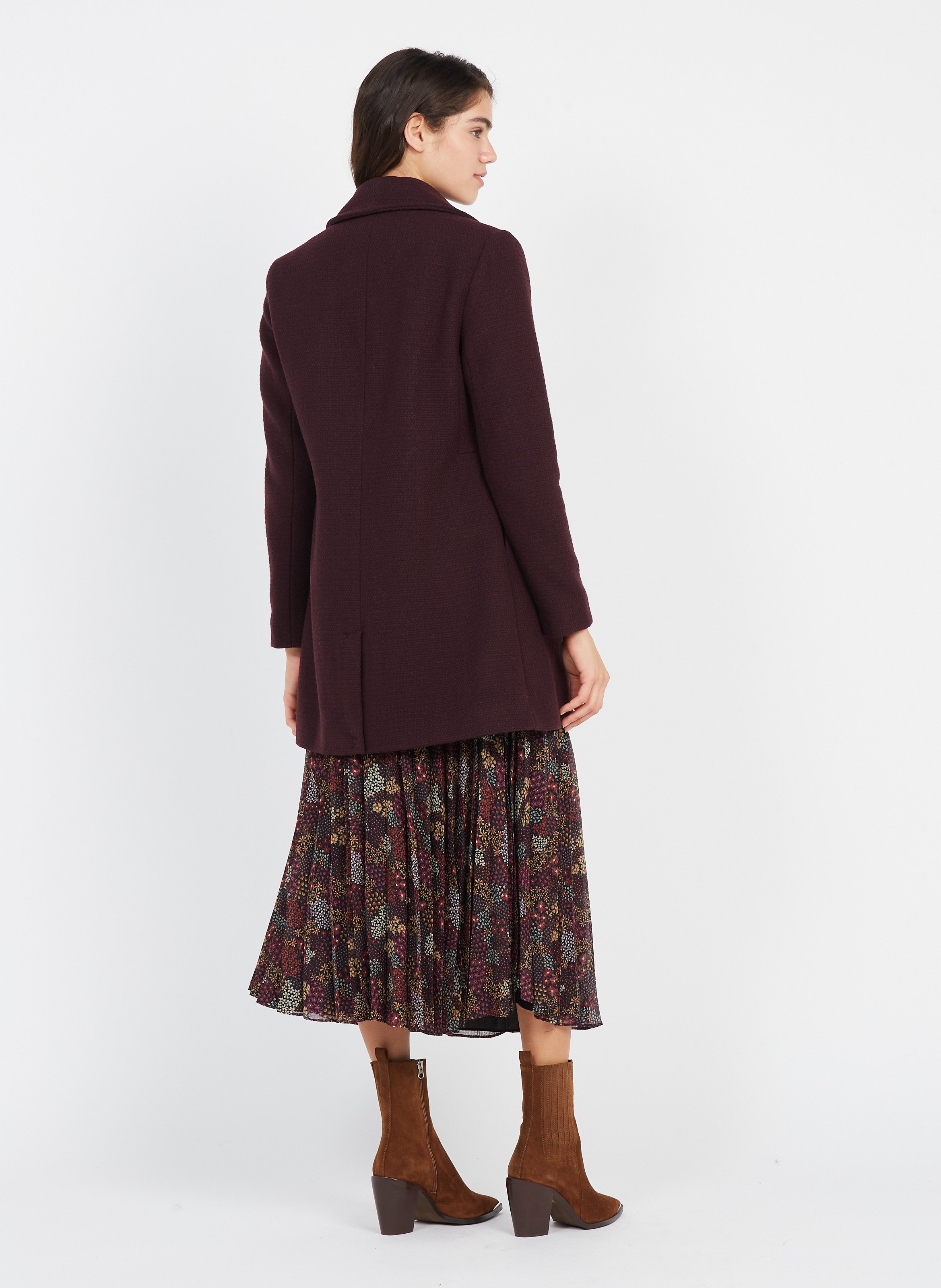 red wool coat peter pan collar