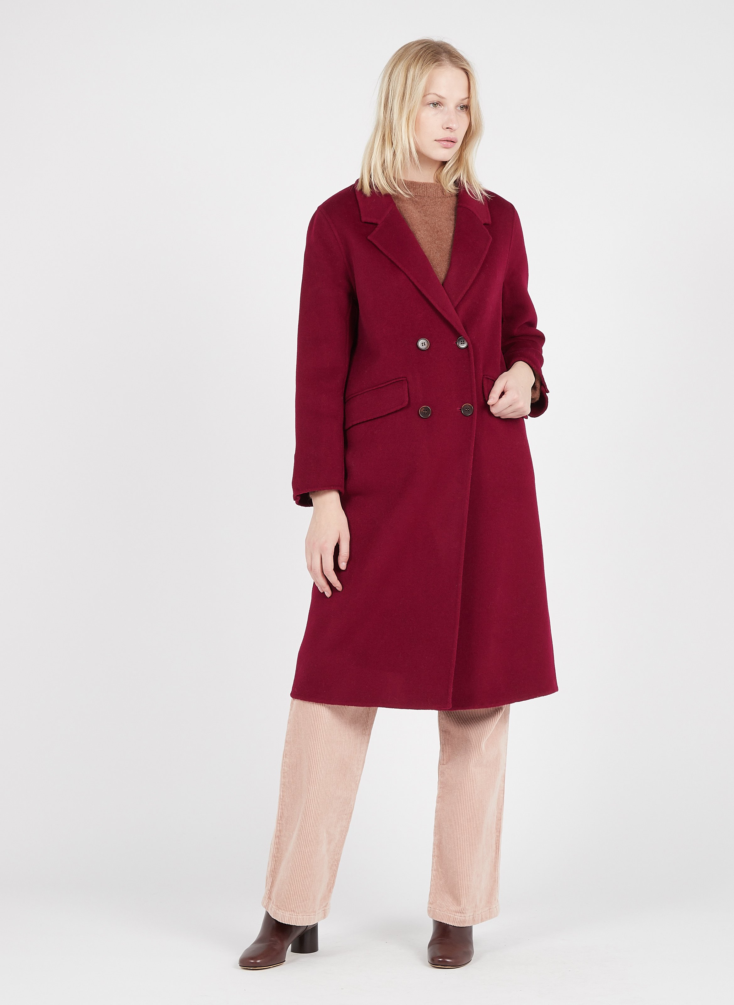 tailored red coat