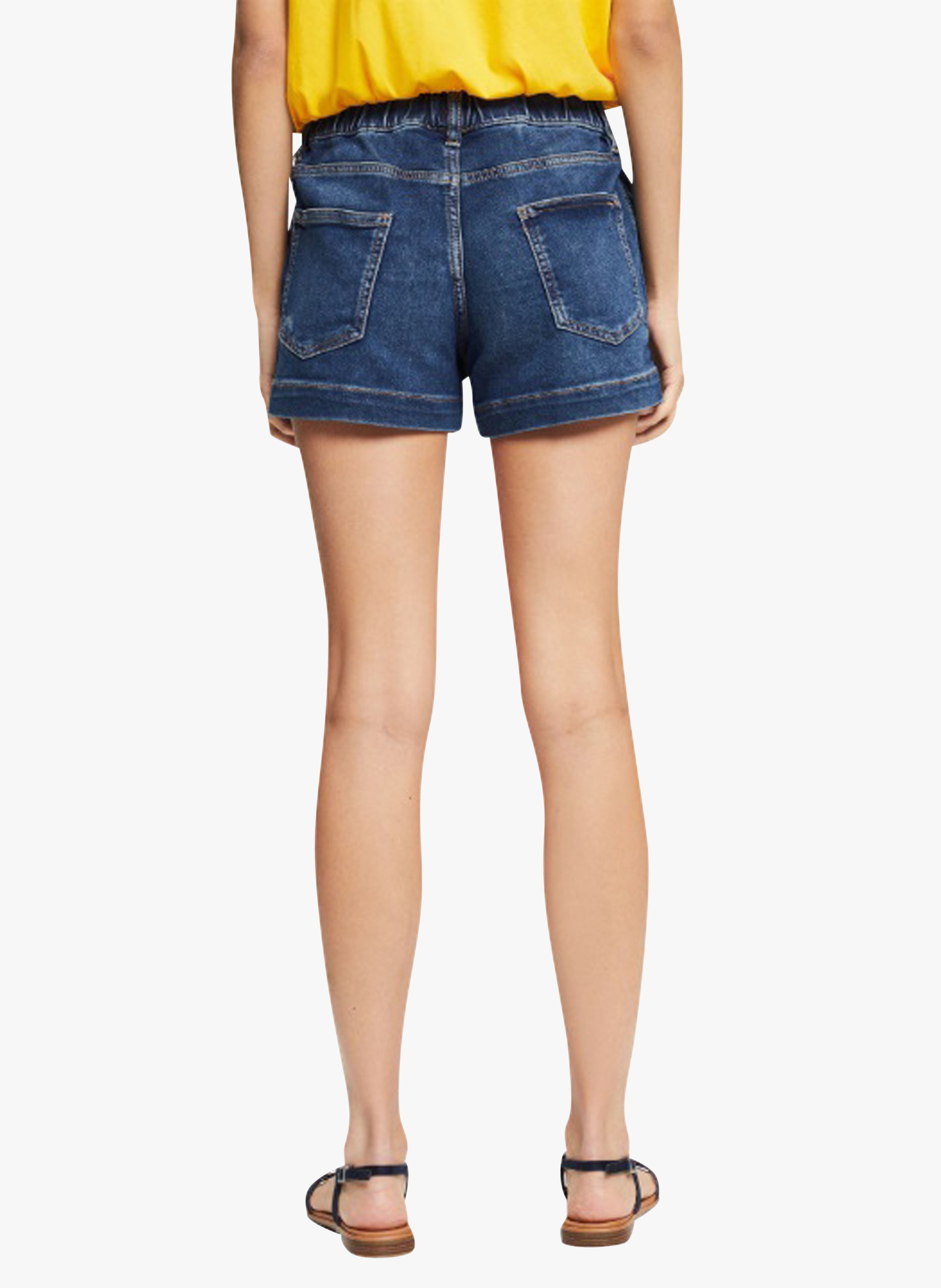 Sale Faded Denim Shorts Blue Dark Wash 