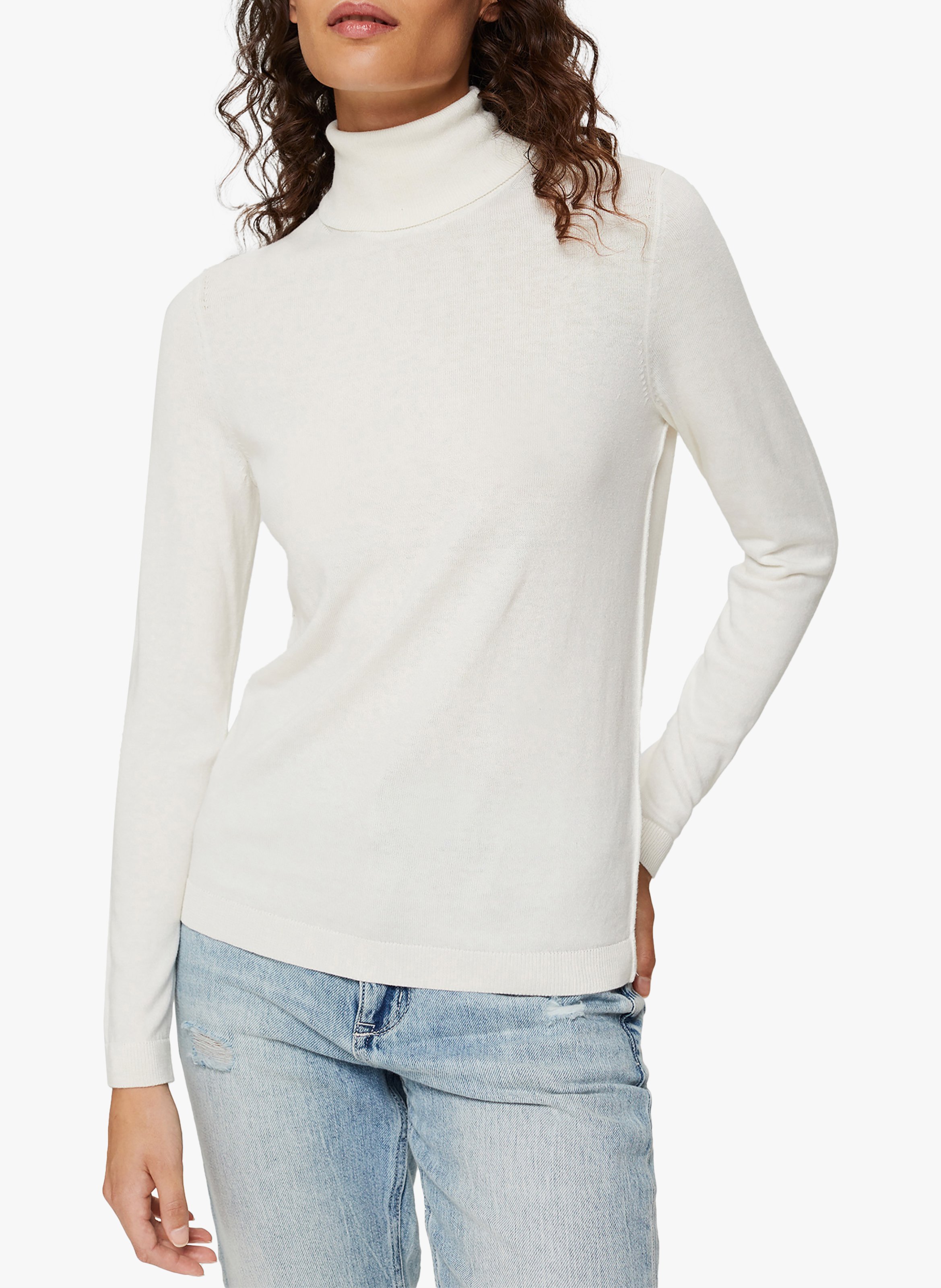 white cotton turtleneck