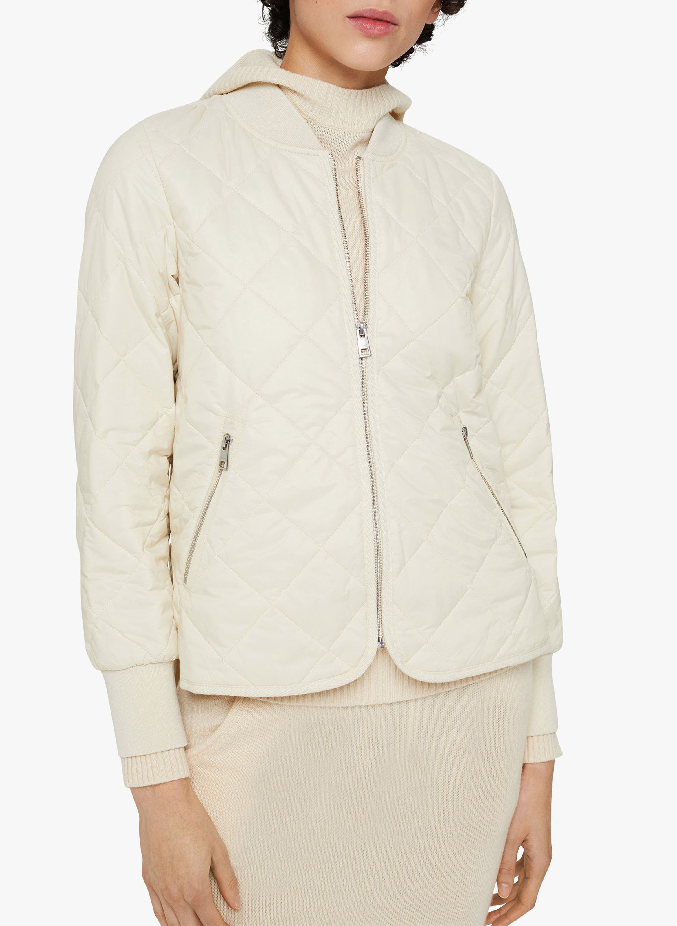 beige quilted jacket