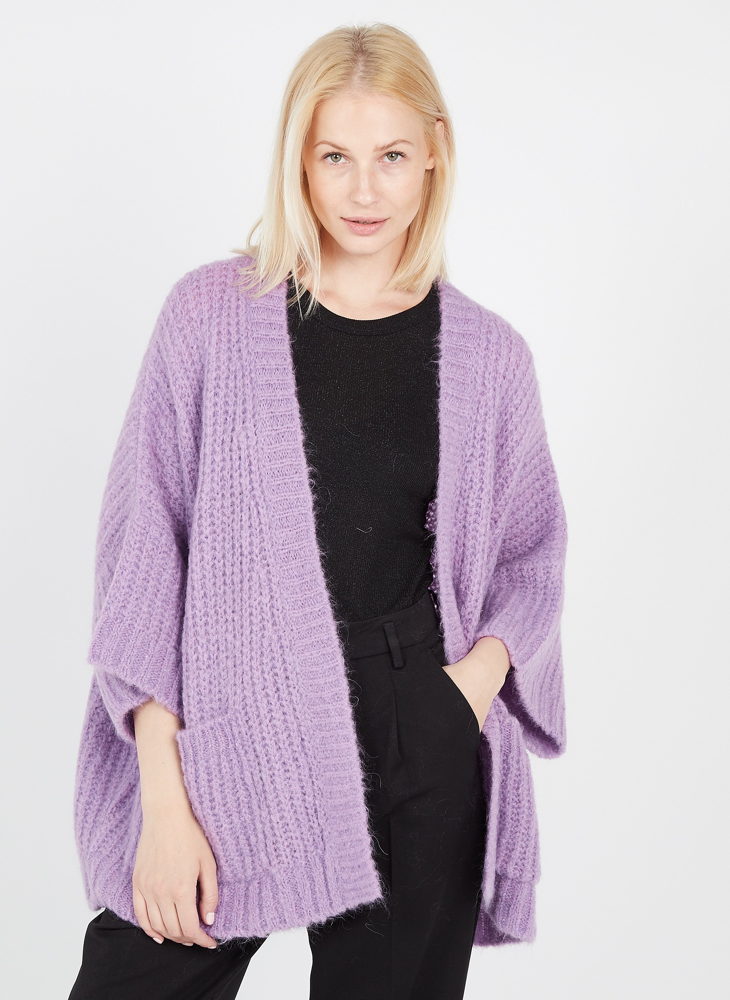 Kid Mohair Open Cardigan Moonlight 