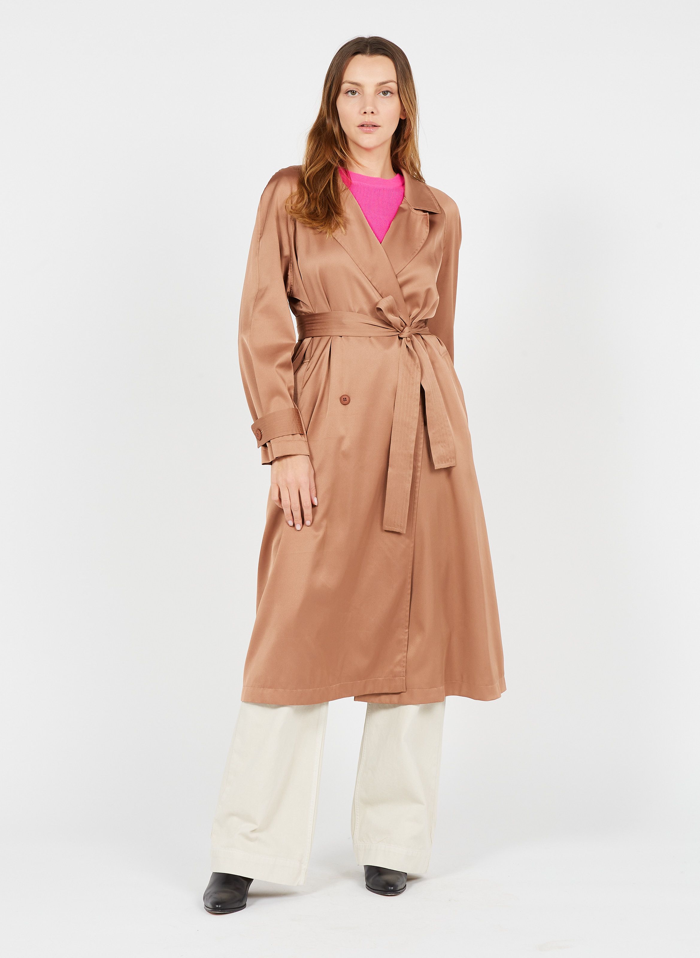 satin trench coat