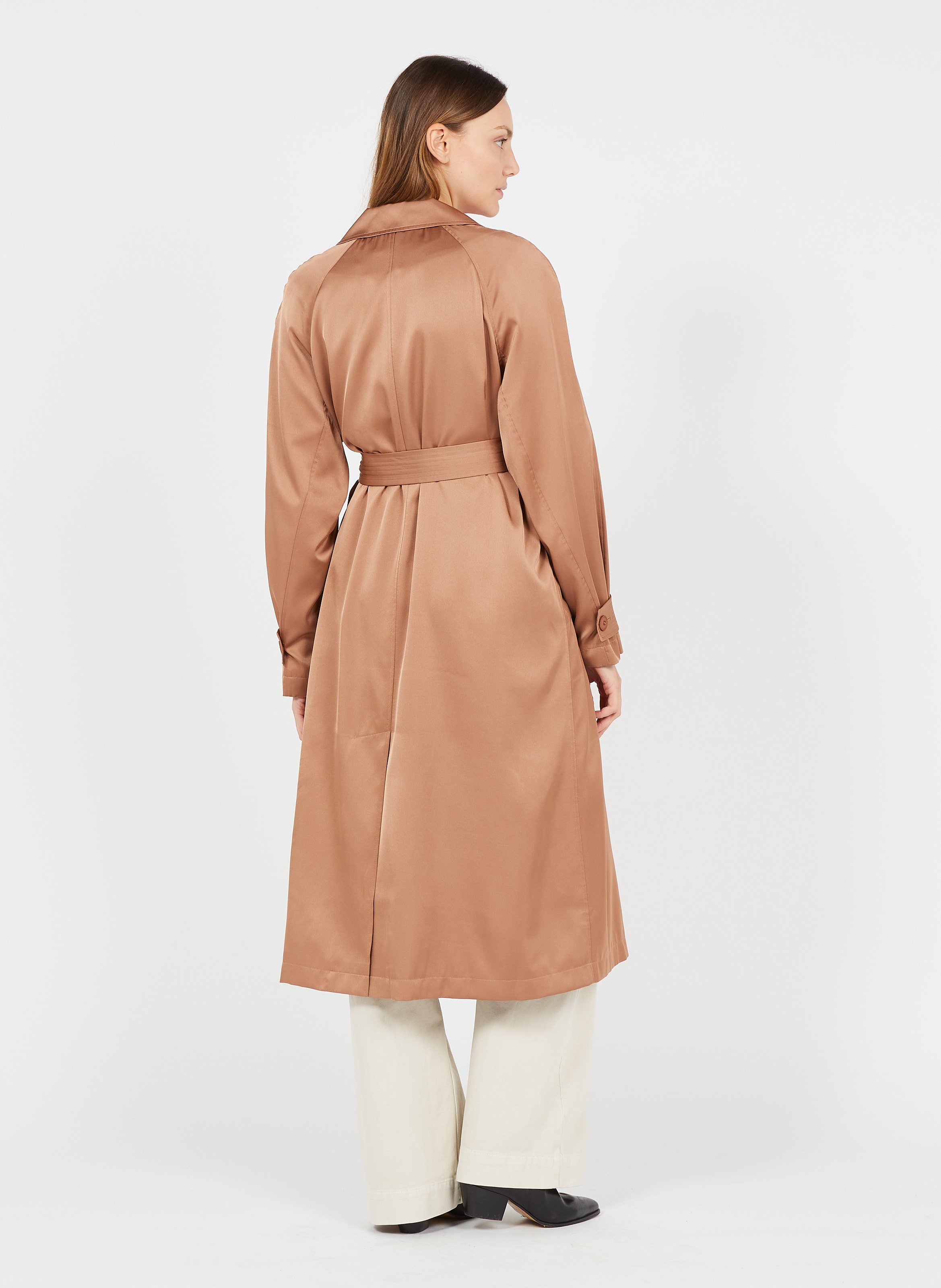 satin mac coat