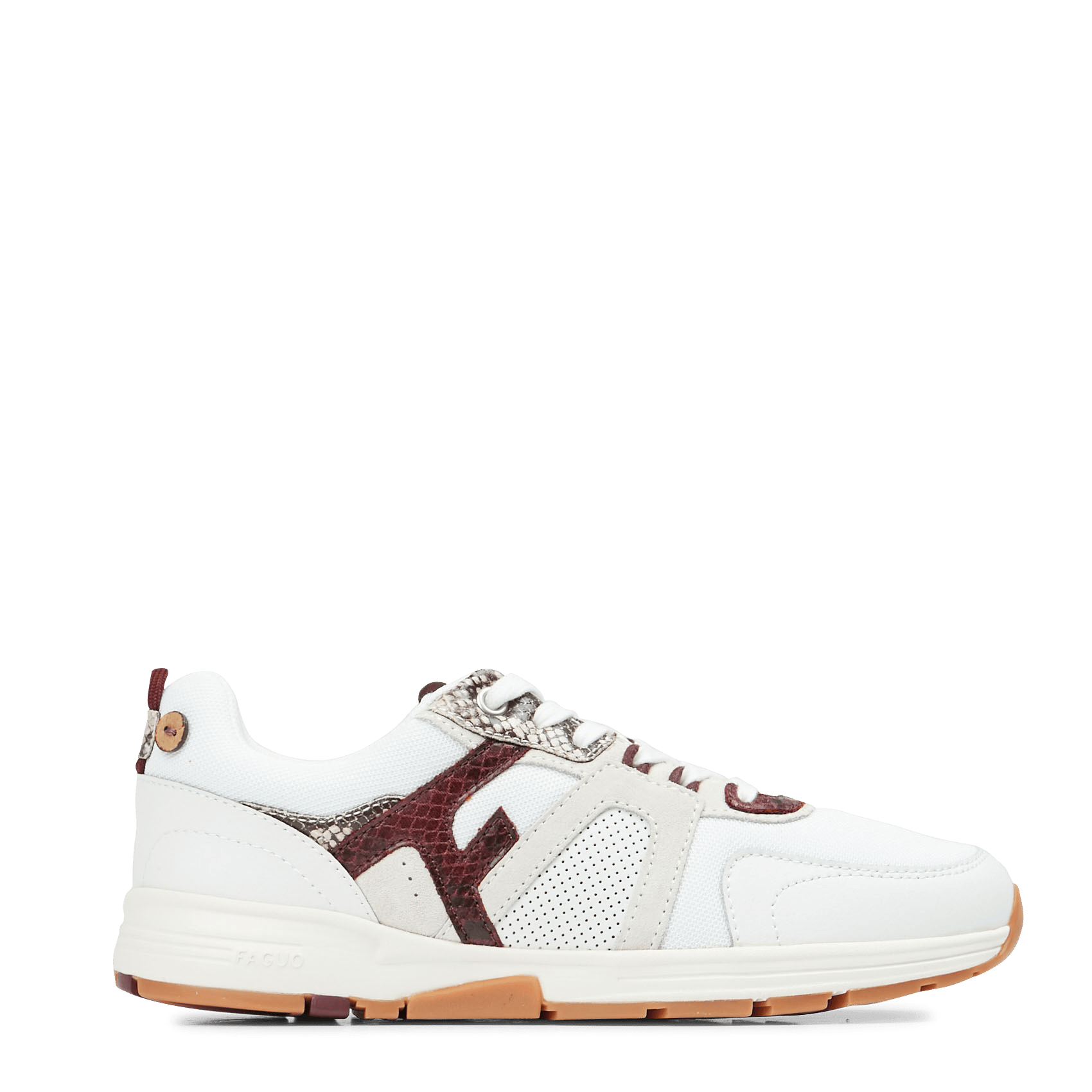 Low-top Sneakers With Snakeskin Print Details White/multicolor Faguo -  Women | Place des Tendances