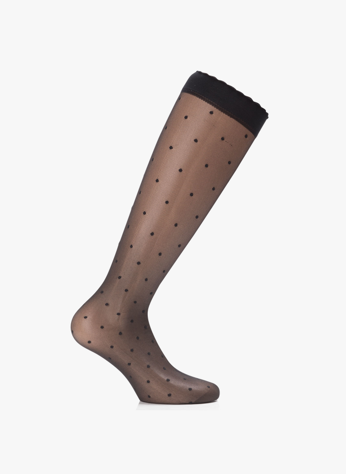 FALKE Black Spotted mid-length socks