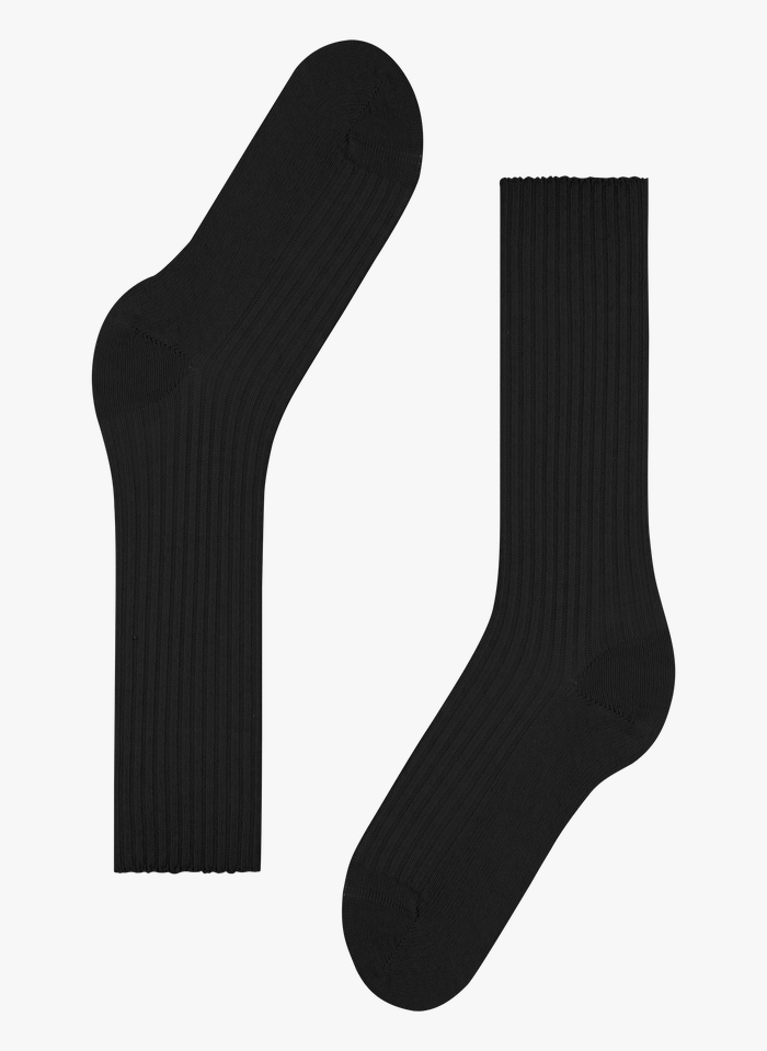 Falke Women's 3009 Black Soft Merino Socks, Size: Small