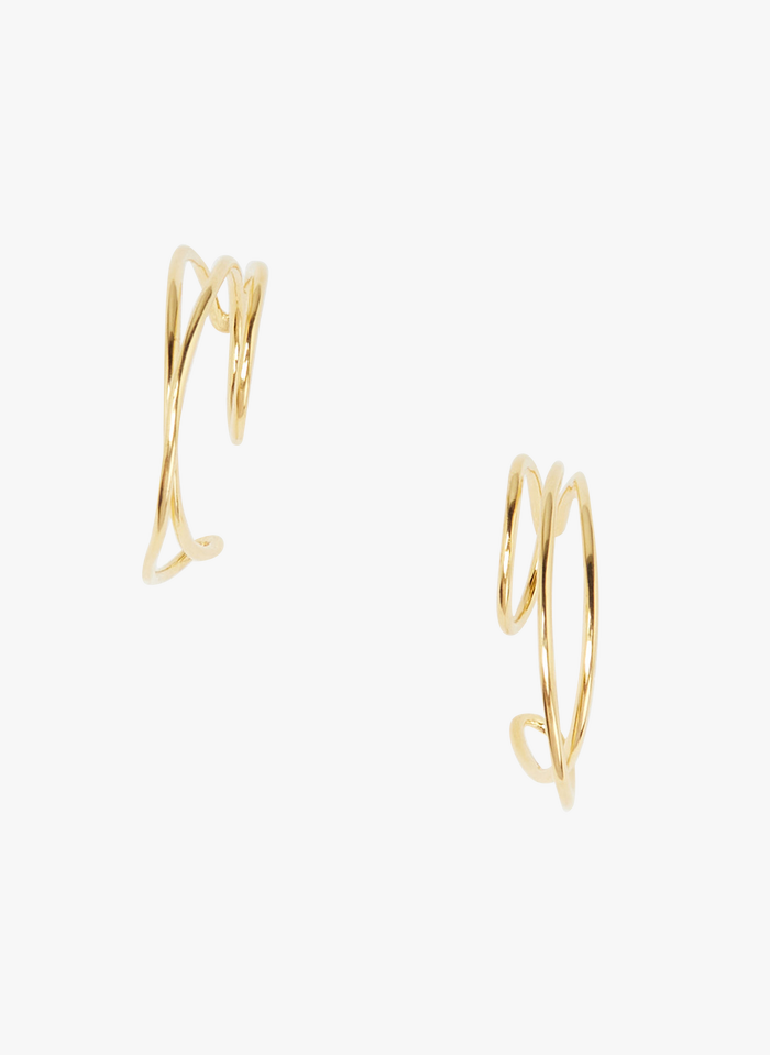 FEEKA Golden Open brass hoop earrings