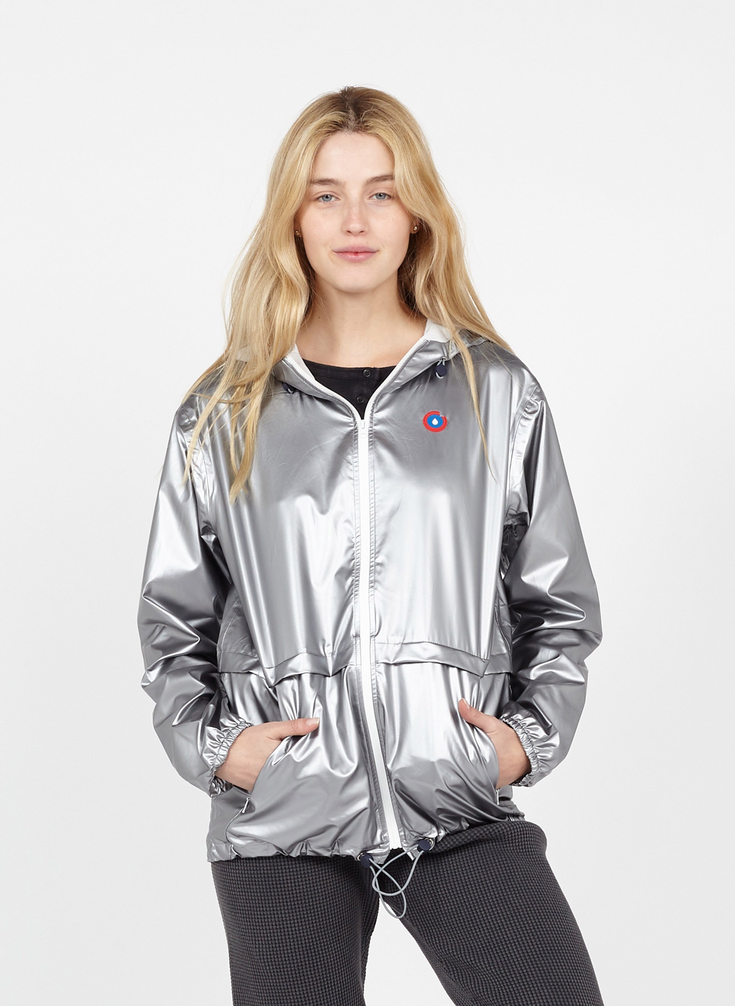 silver windbreaker womens