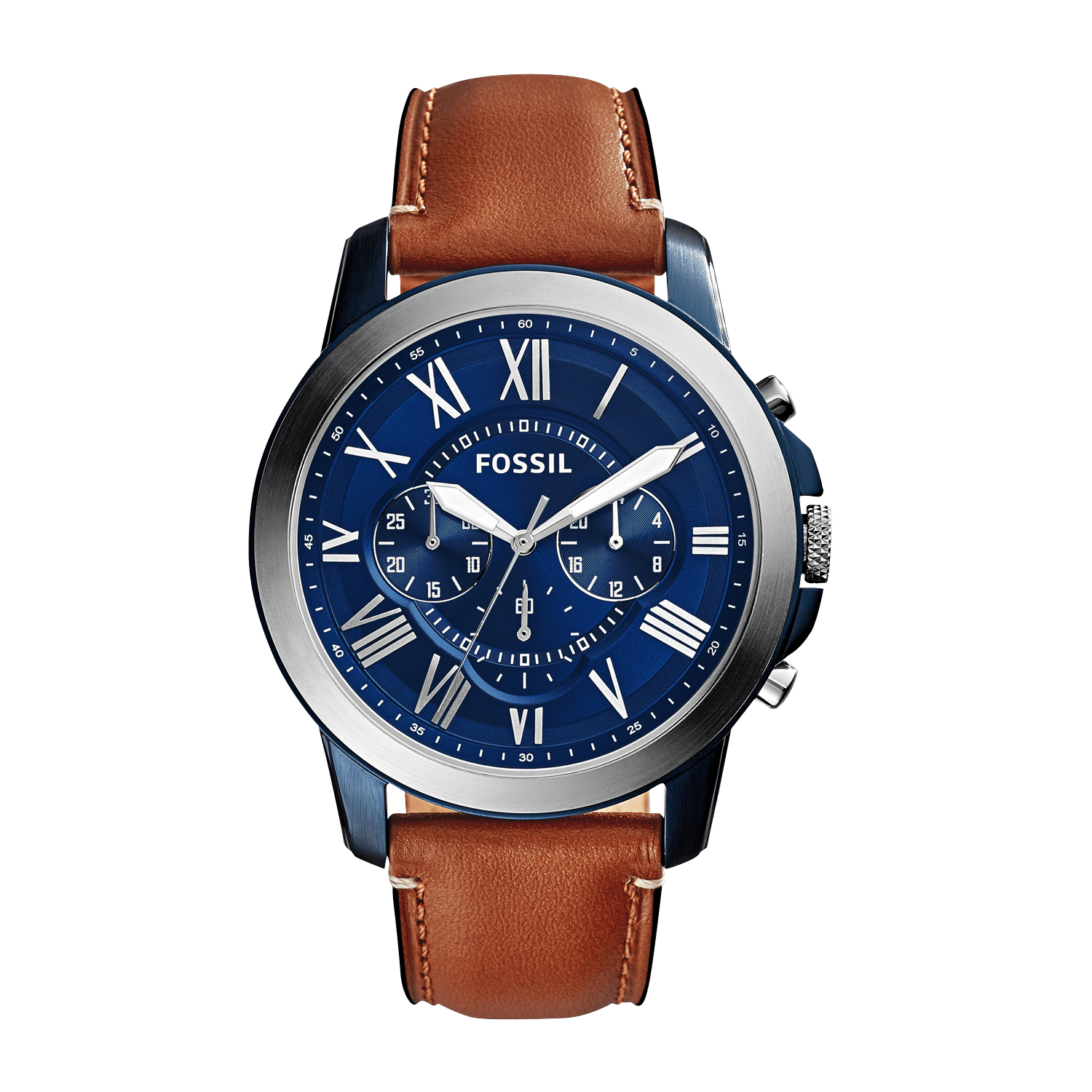 Sale Leather Watch Brun Fossil - Men 