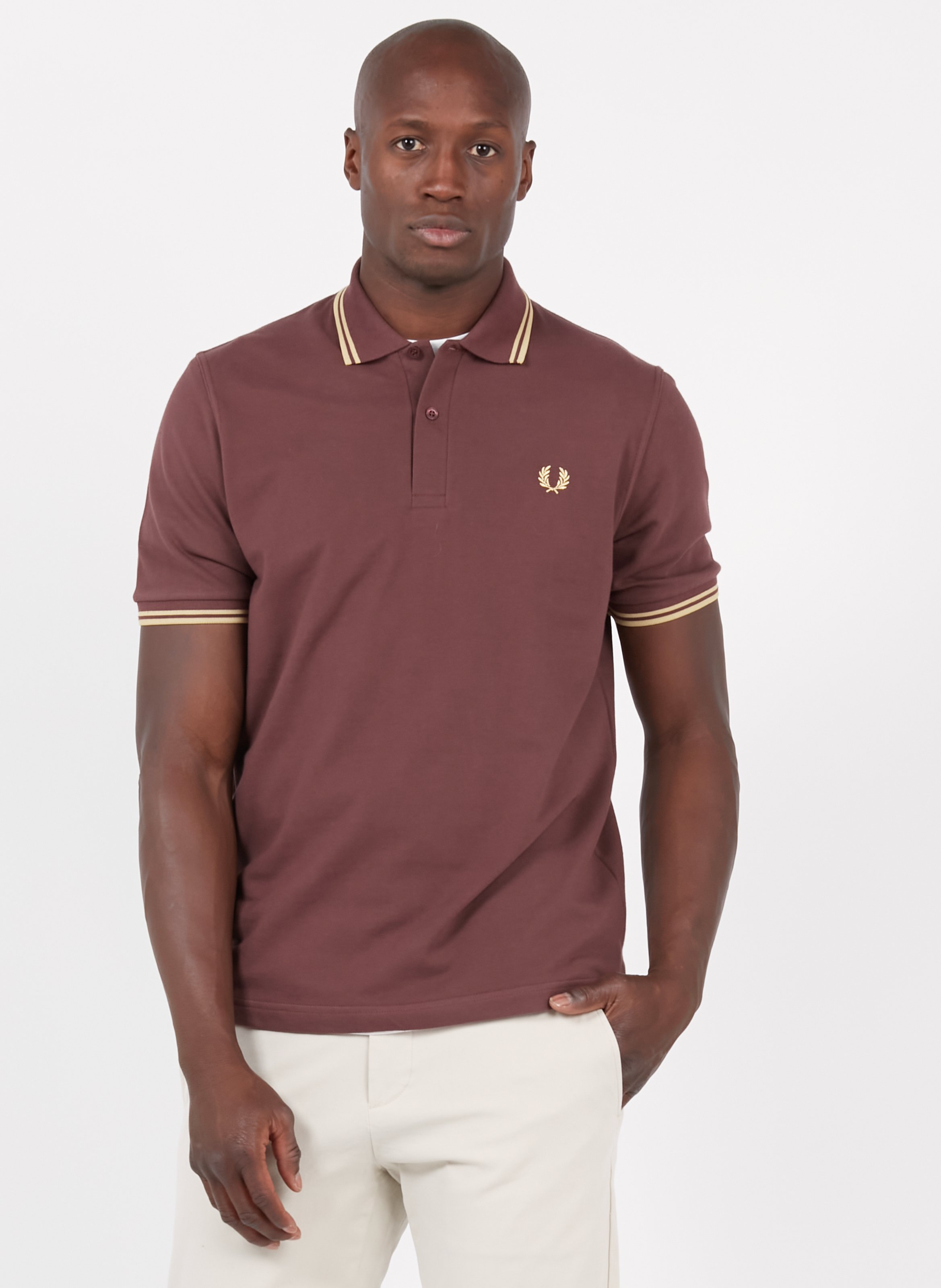 brown fred perry polo