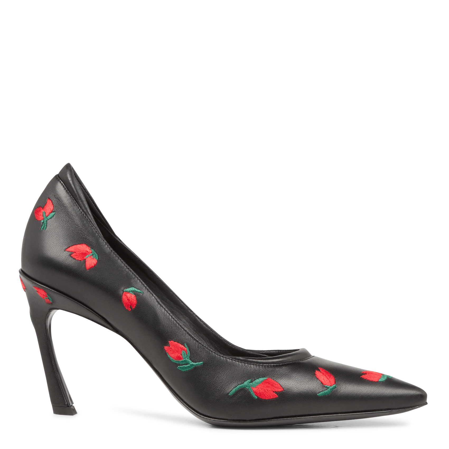 embroidered high heels