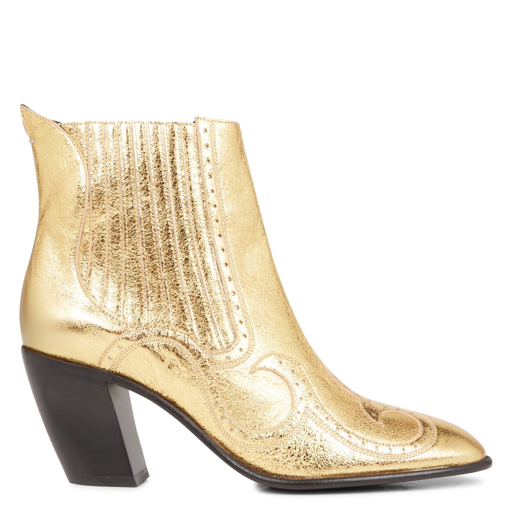 gold mid calf boots