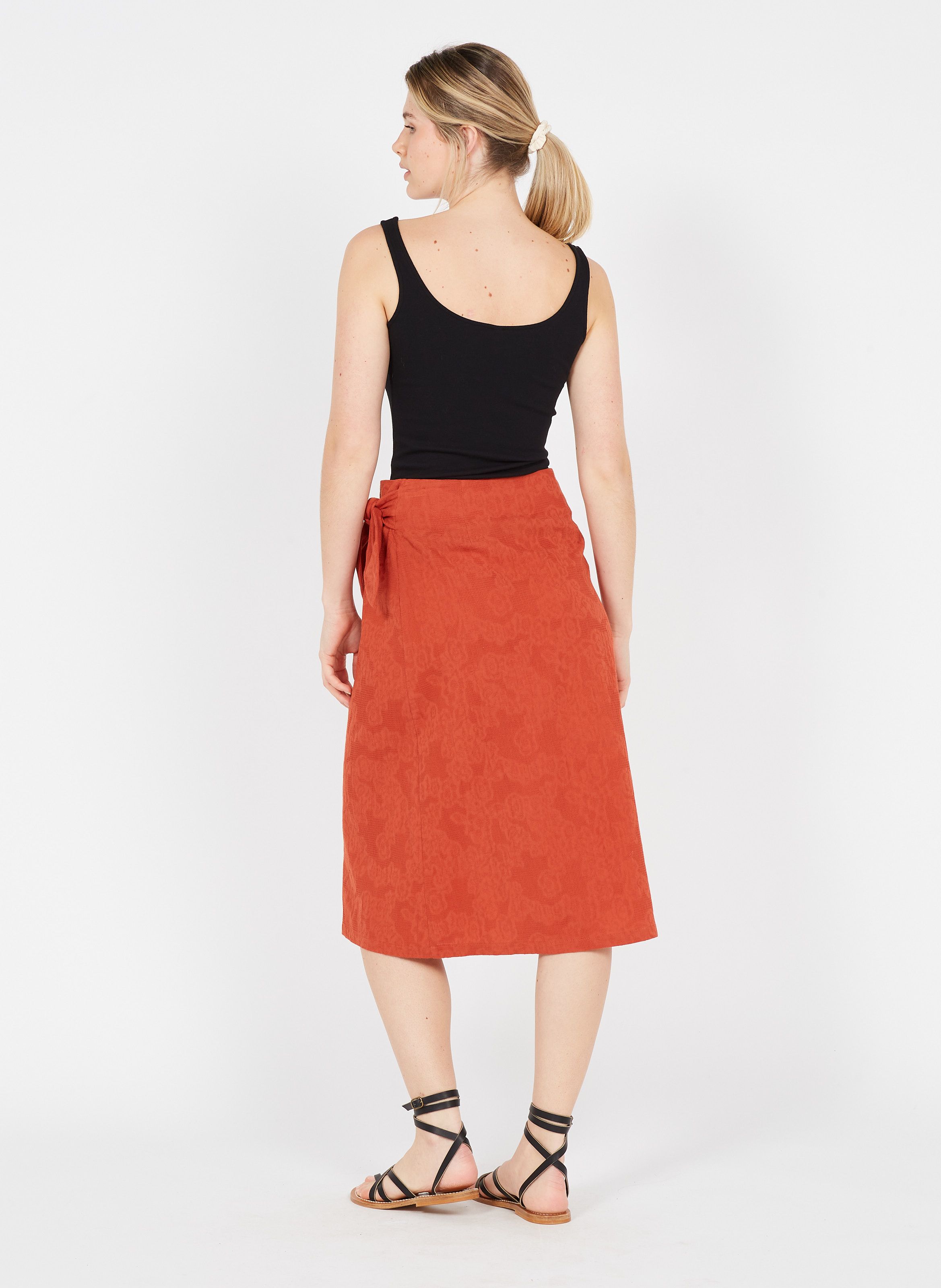 high waist cotton skirt